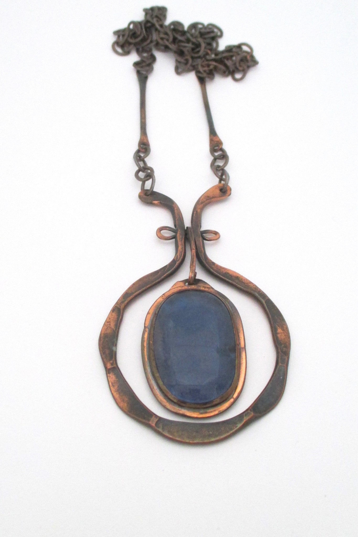 Rafael Alfandary Canada large copper and water blue necklace at Samantha Howard Vintage