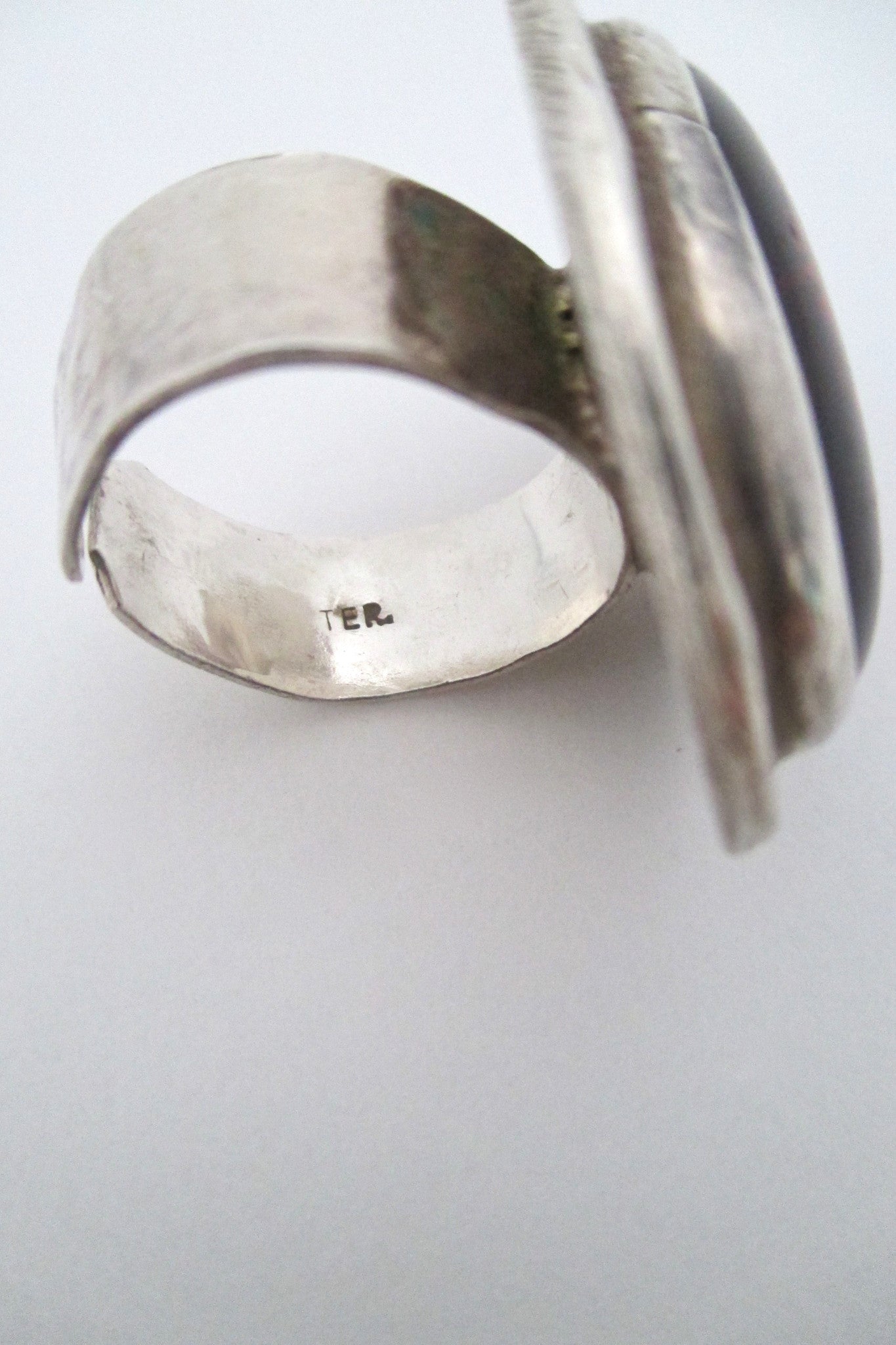 Rafael Canada large sterling silver and clear red ring