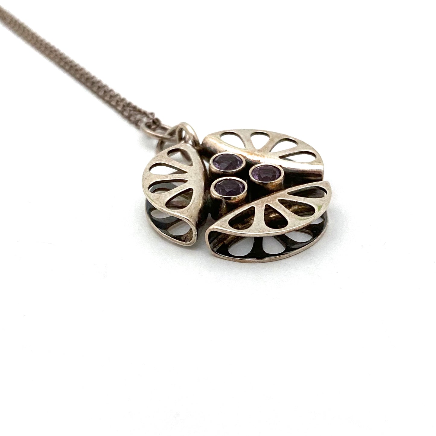 Kupittaan Kulta silver and amethyst pendant necklace ~ Elis Kauppi