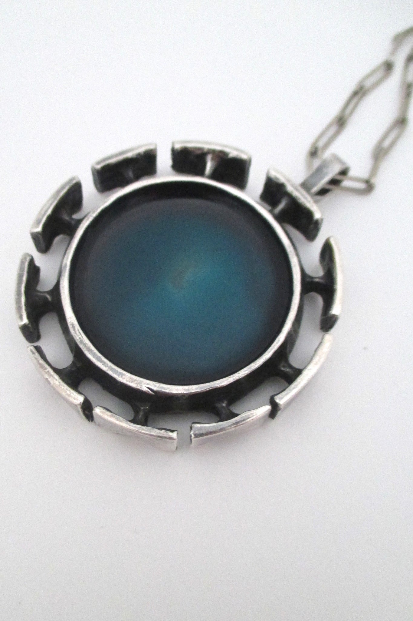 detail Bernard Chaudron Canada large sculptural brutalist pendant necklace