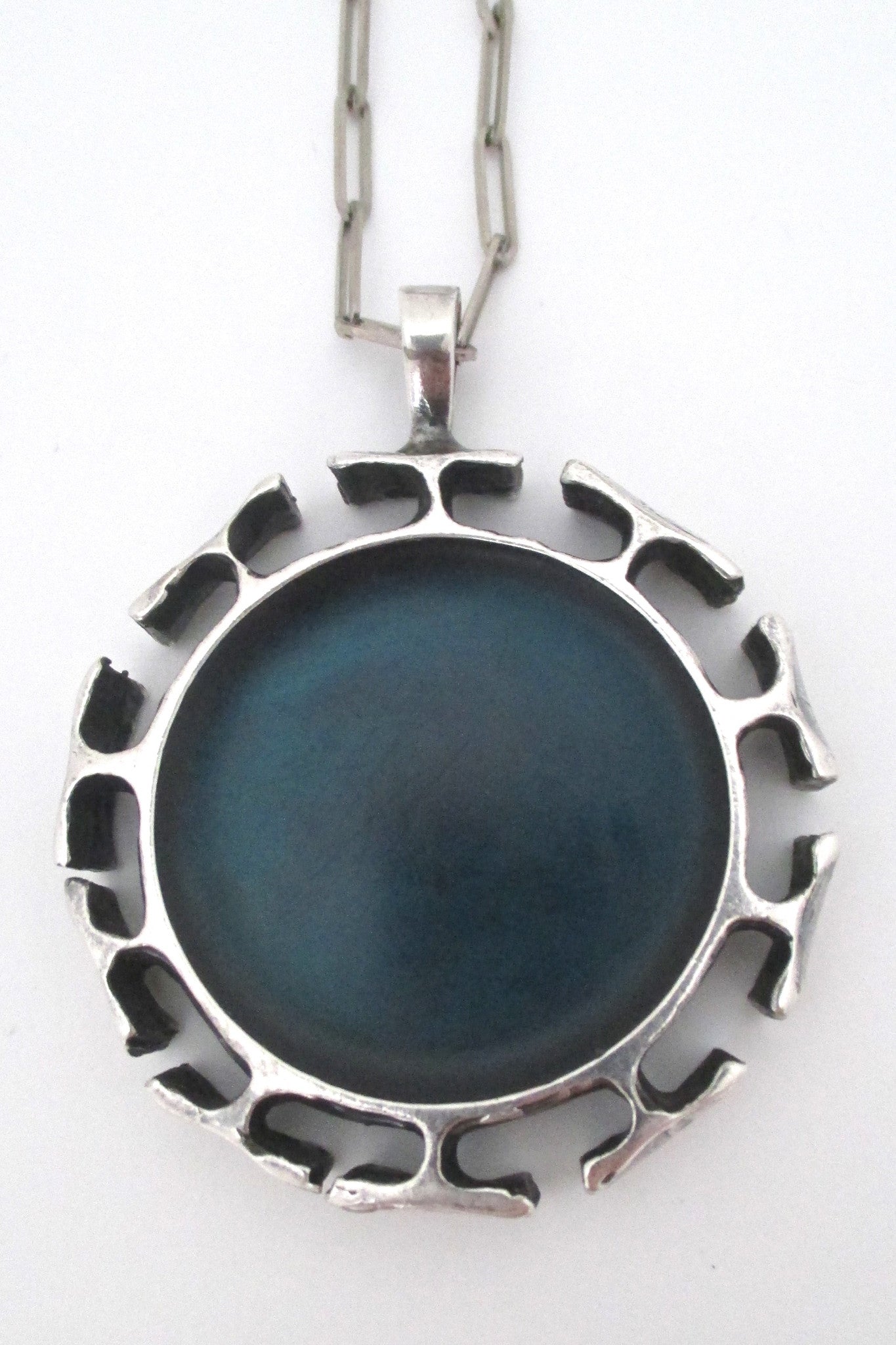 back Bernard Chaudron Canada large sculptural brutalist pendant necklace
