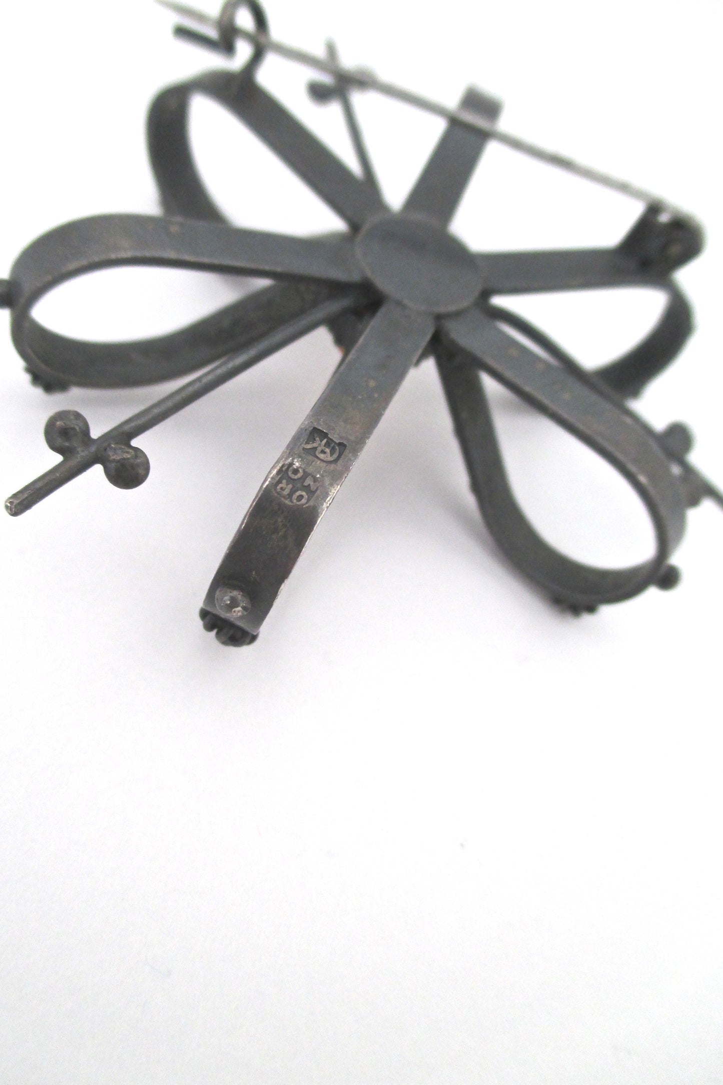 ORNO Poland starburst brooch ~ amber center