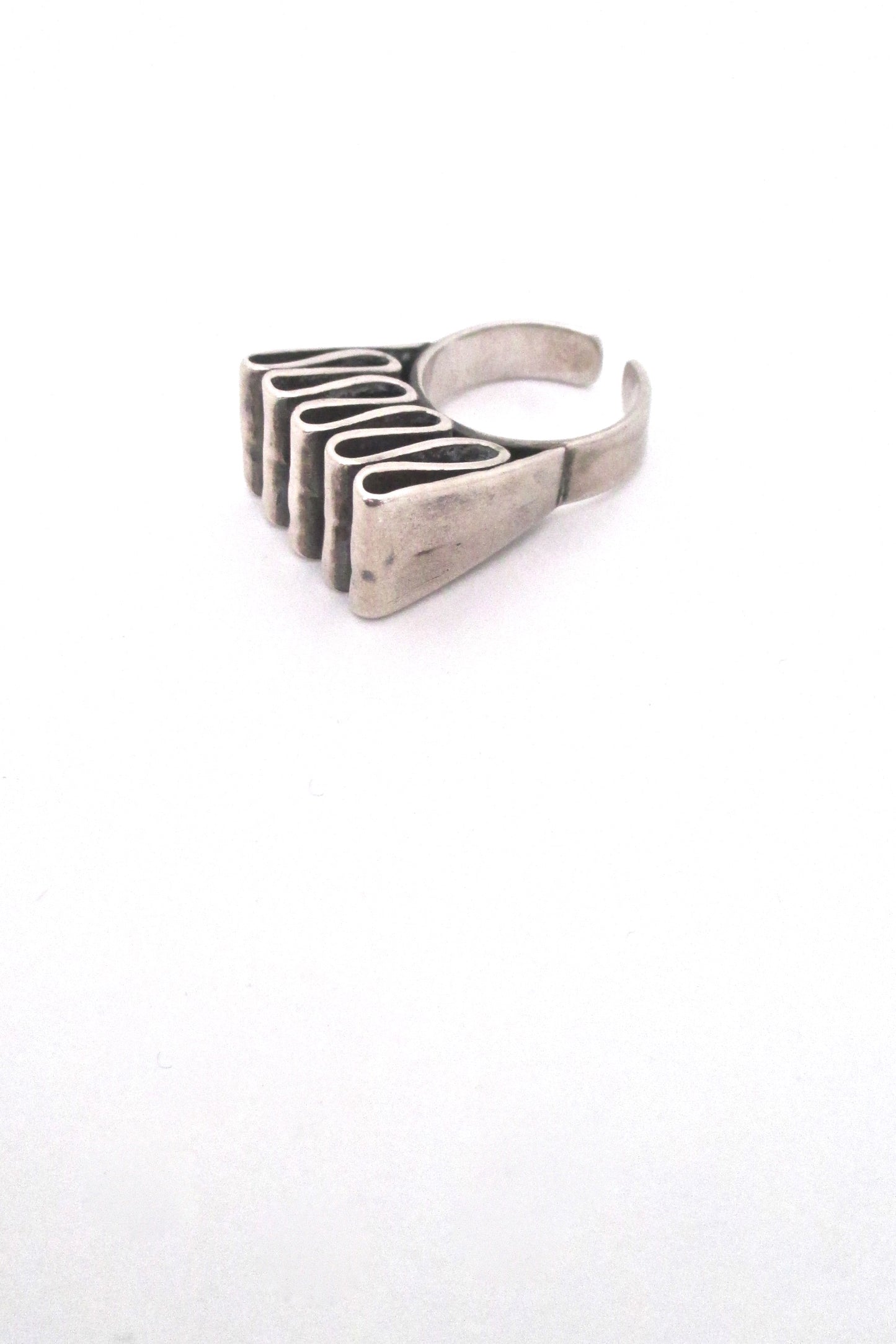 Franz Scheurle large 'silver ribbon' ring