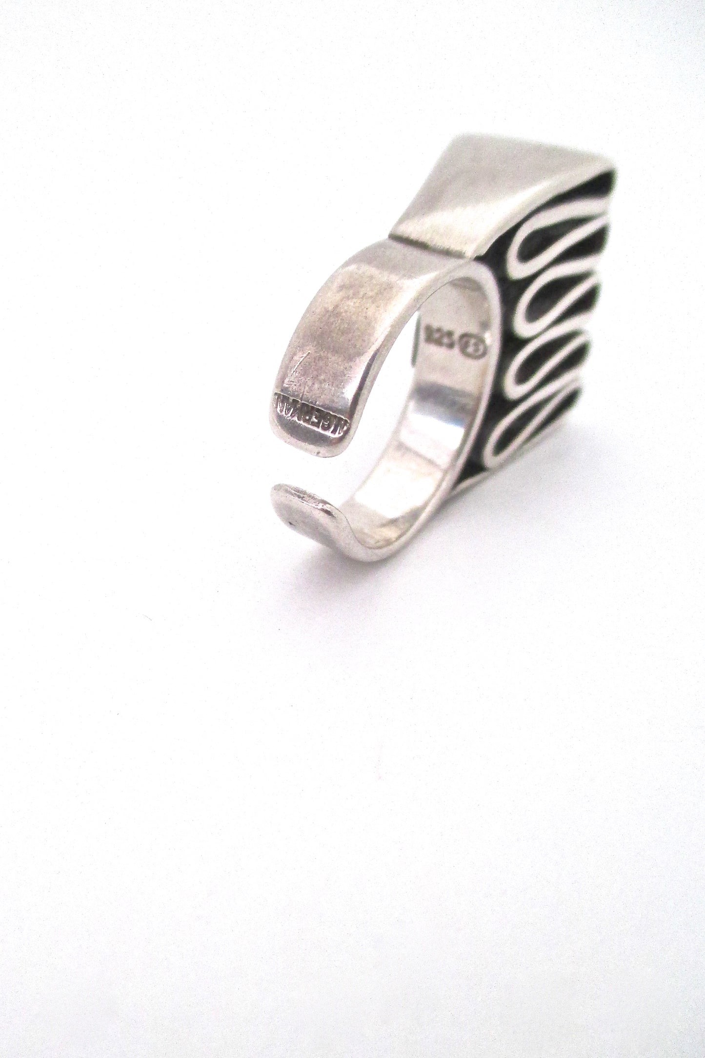 Franz Scheurle large 'silver ribbon' ring