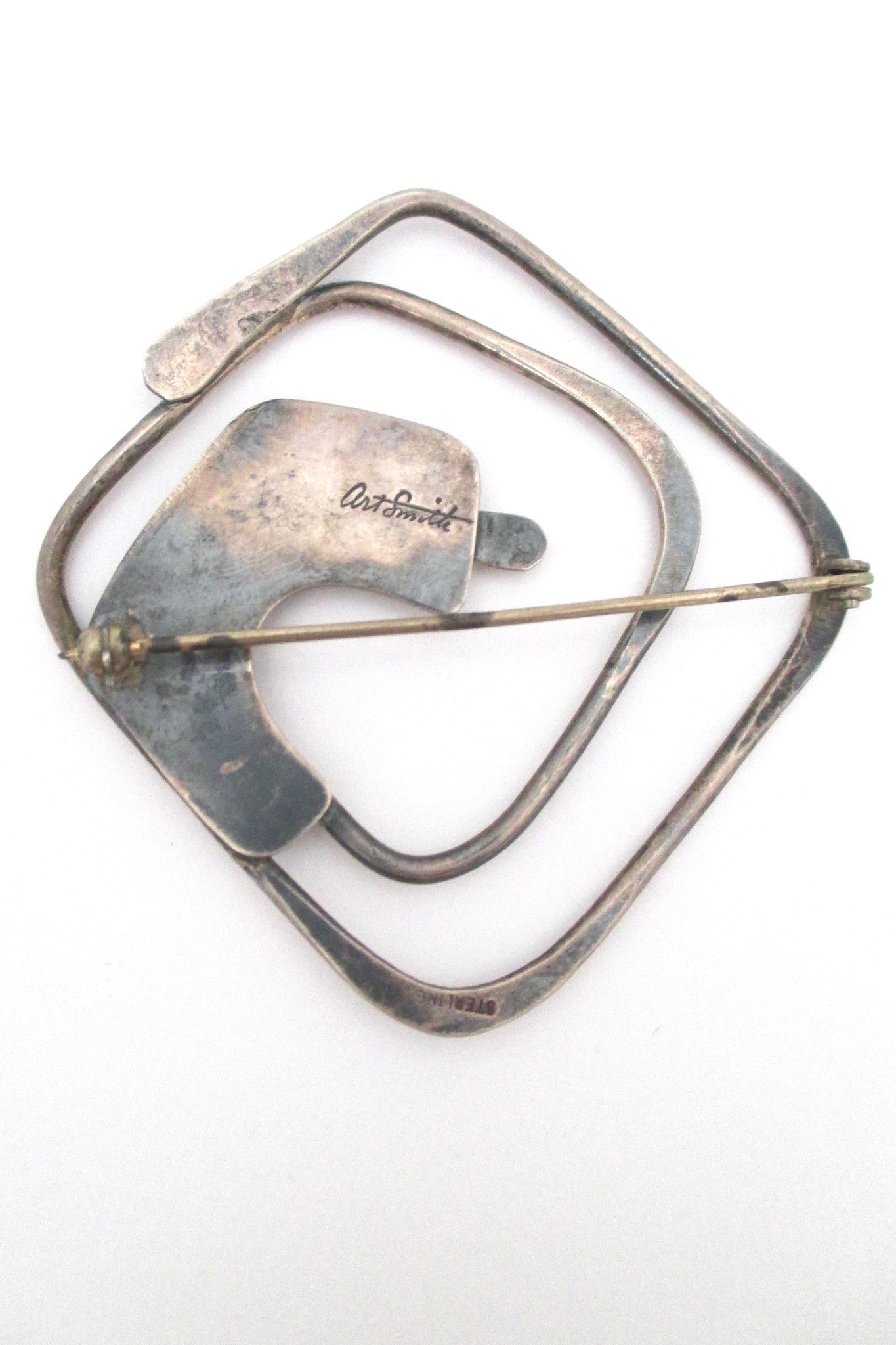 Art Smith large, dimensional sterling silver brooch
