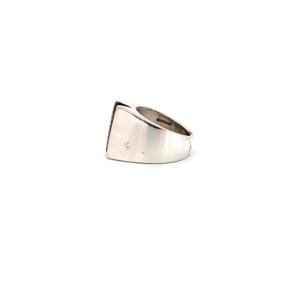 profile vintage silver geometric ring Modernist jewelry design