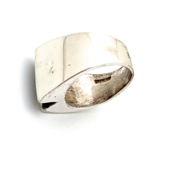 vintage silver geometric Modernist ring