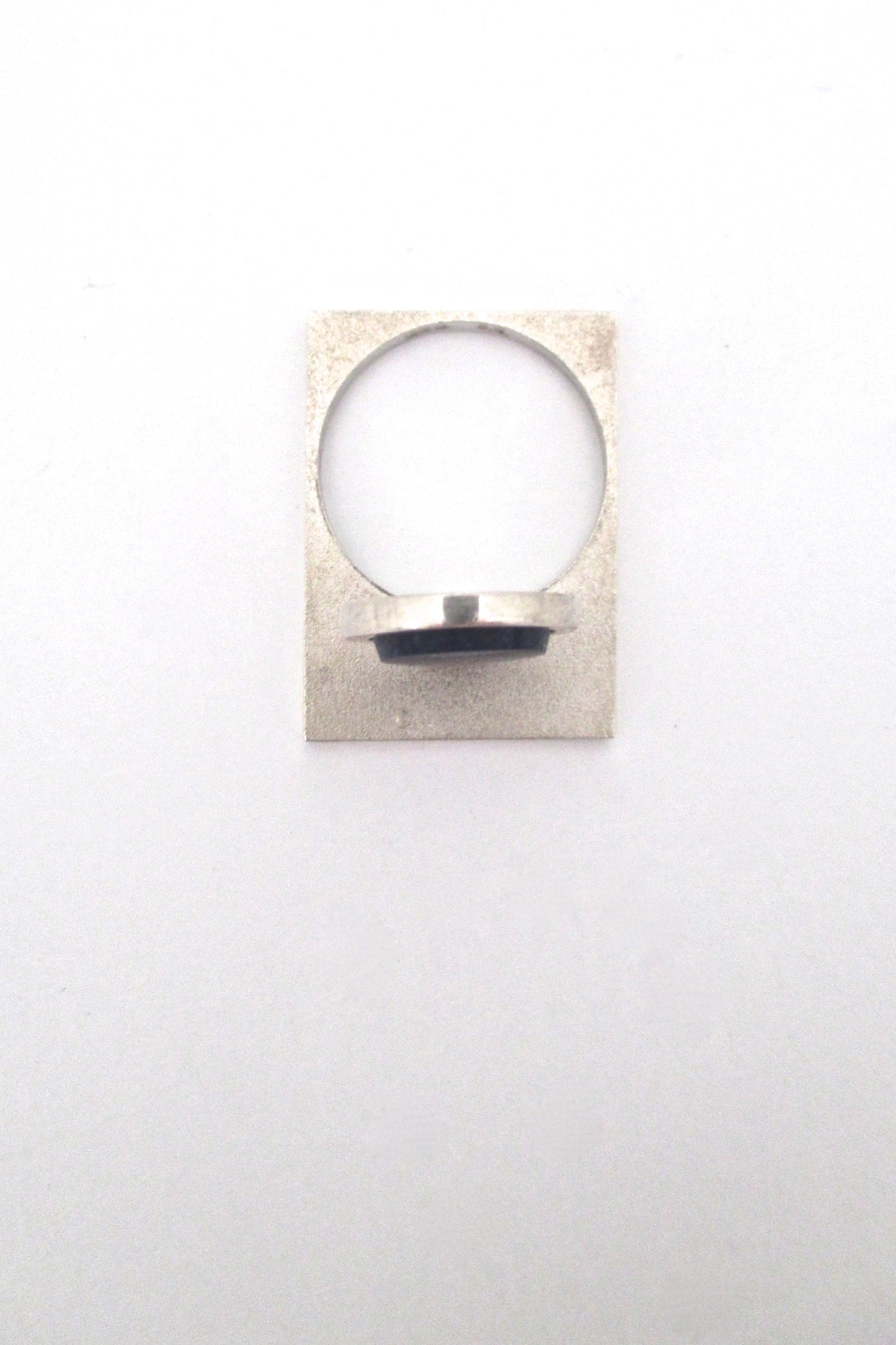 Modernist silver & sodalite ring