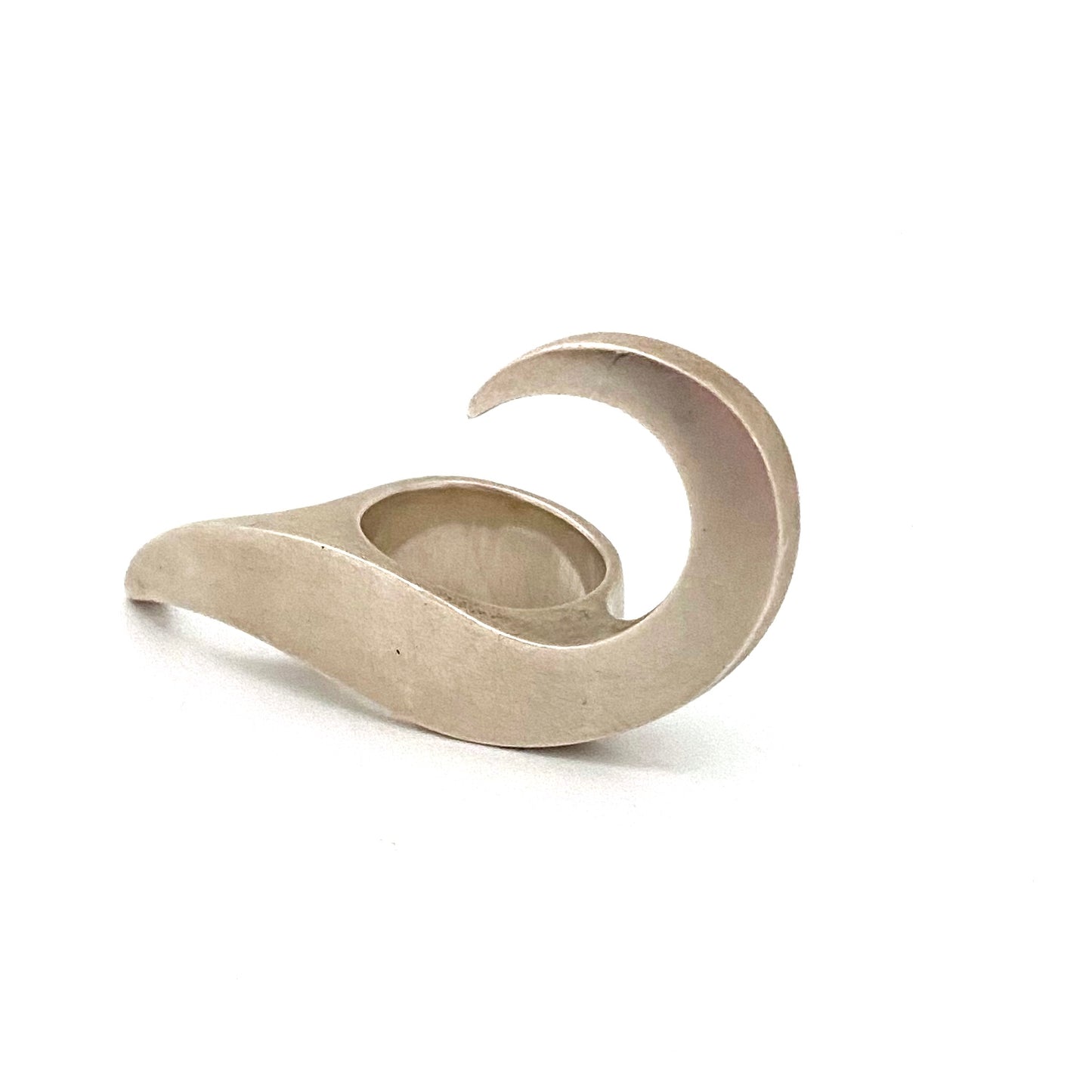 vintage silver extra large three finger ring