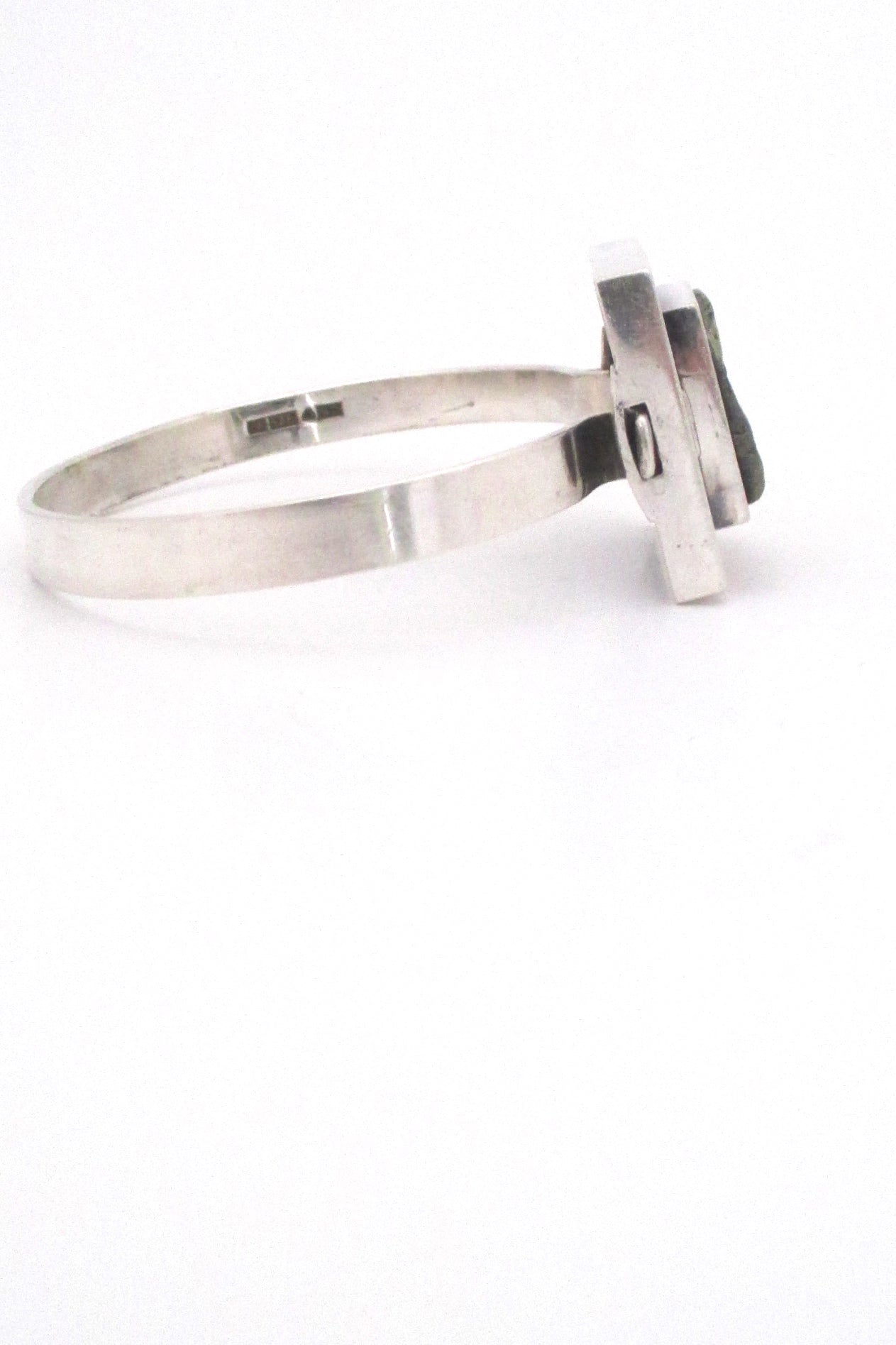 profile Rastilan Kulta Finland vintage silver pyrite mid century Modernist bracelet 1975