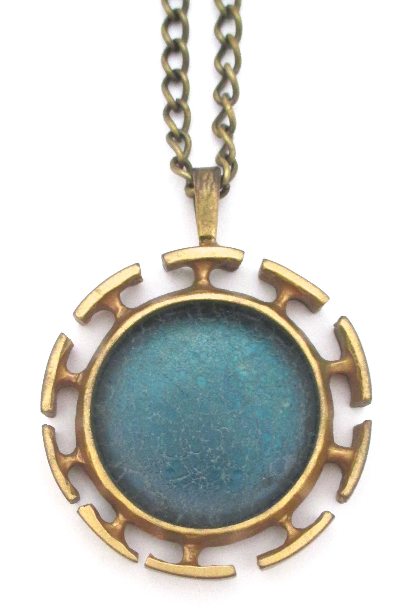 Bernard Chaudron large double sided, 2 colour pendant necklace