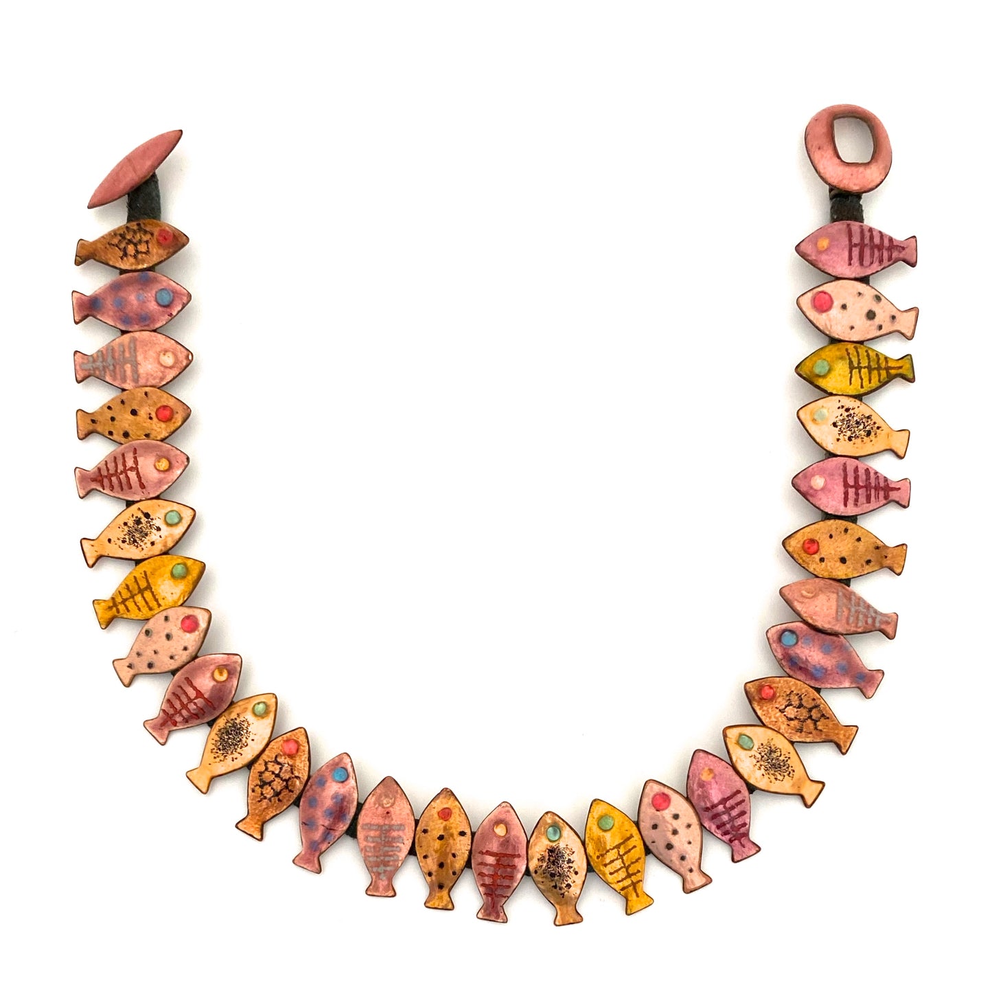 Loutzia vintage studio made fish necklace ~ scarce