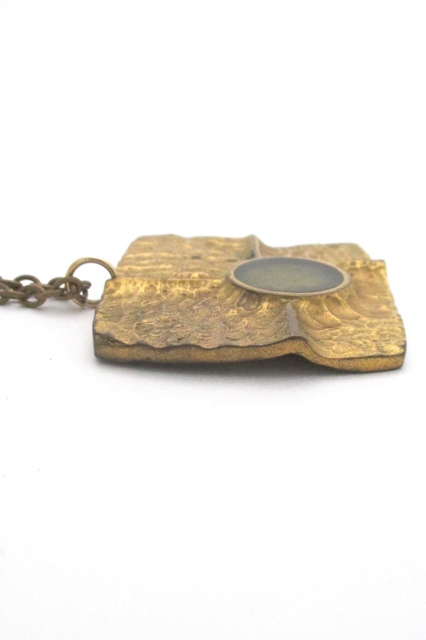 Bernard Chaudron large vintage bronze pendant necklace