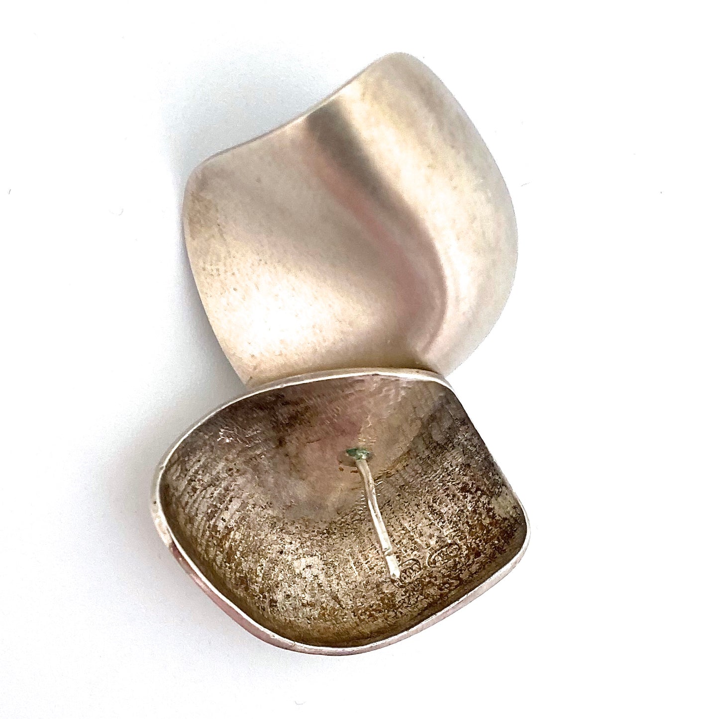 vintage sterling silver earrings ~ satin finish