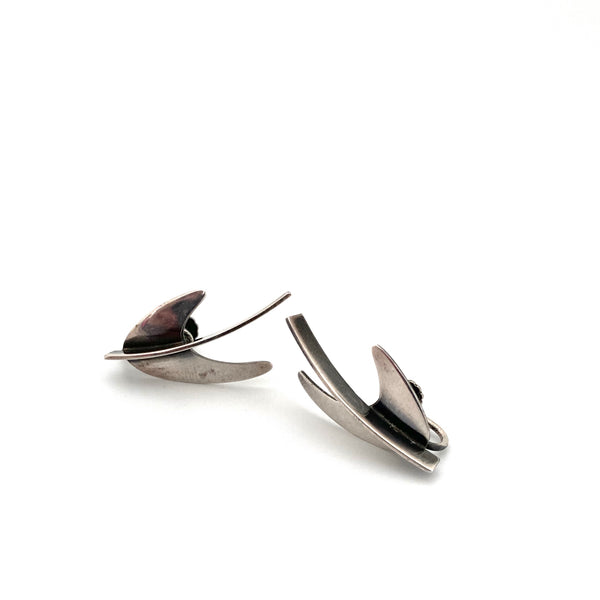 Henry Steig Modernist silver earrings