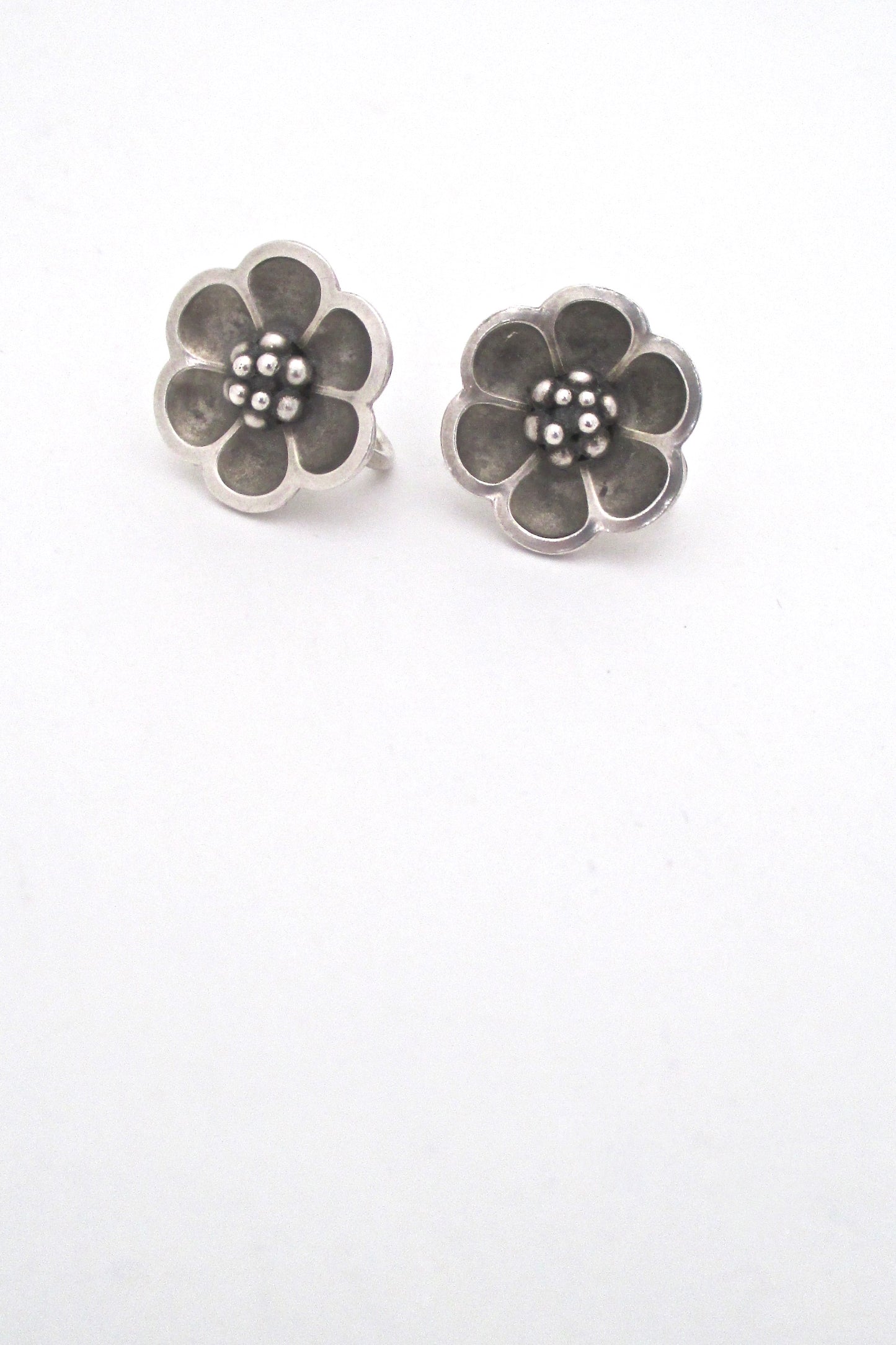 Georg Jensen silver flower earrings #67