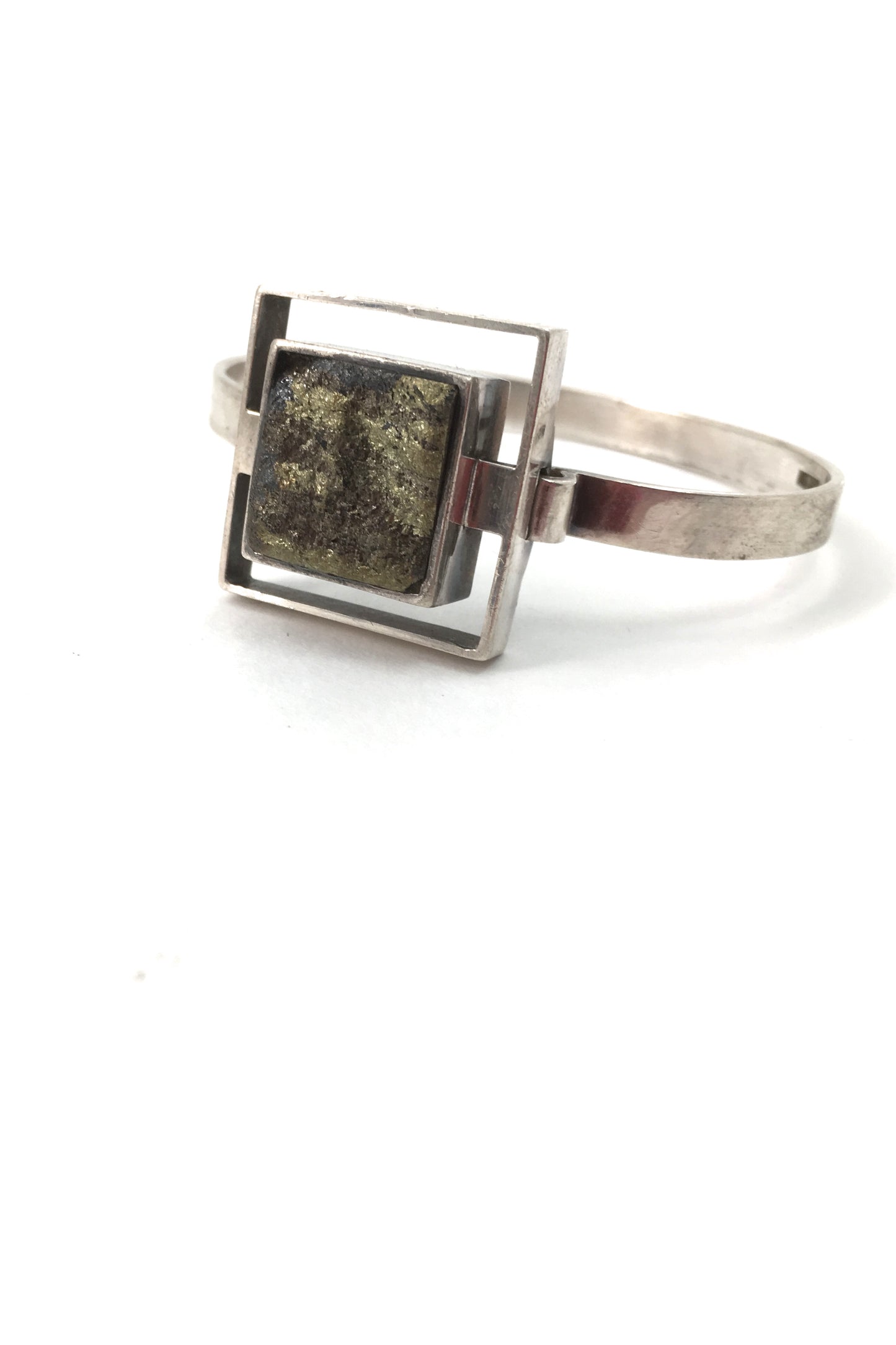 Rastilan Kulta Finland vintage silver pyrite mid century Modernist bracelet 1975