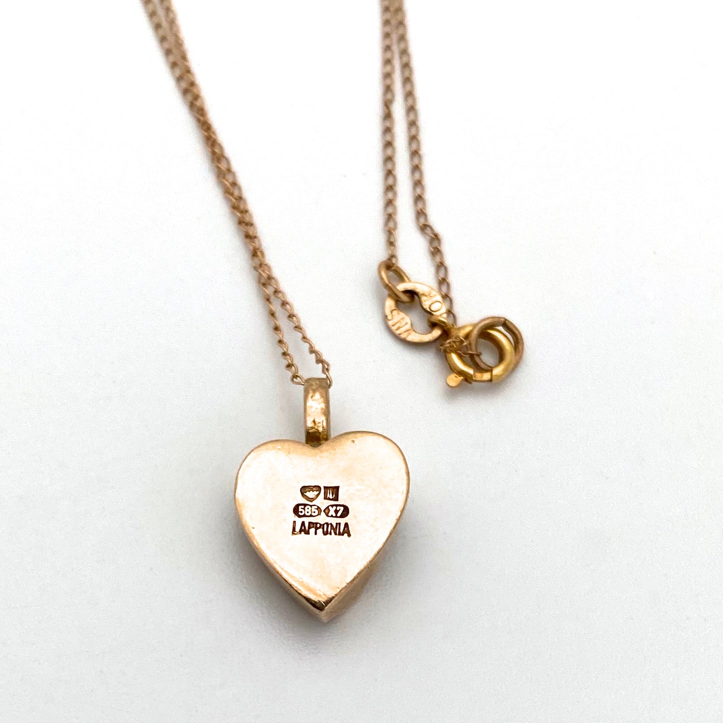 Lapponia 14k gold heart charm ~ Bjorn Weckstrom, 1975