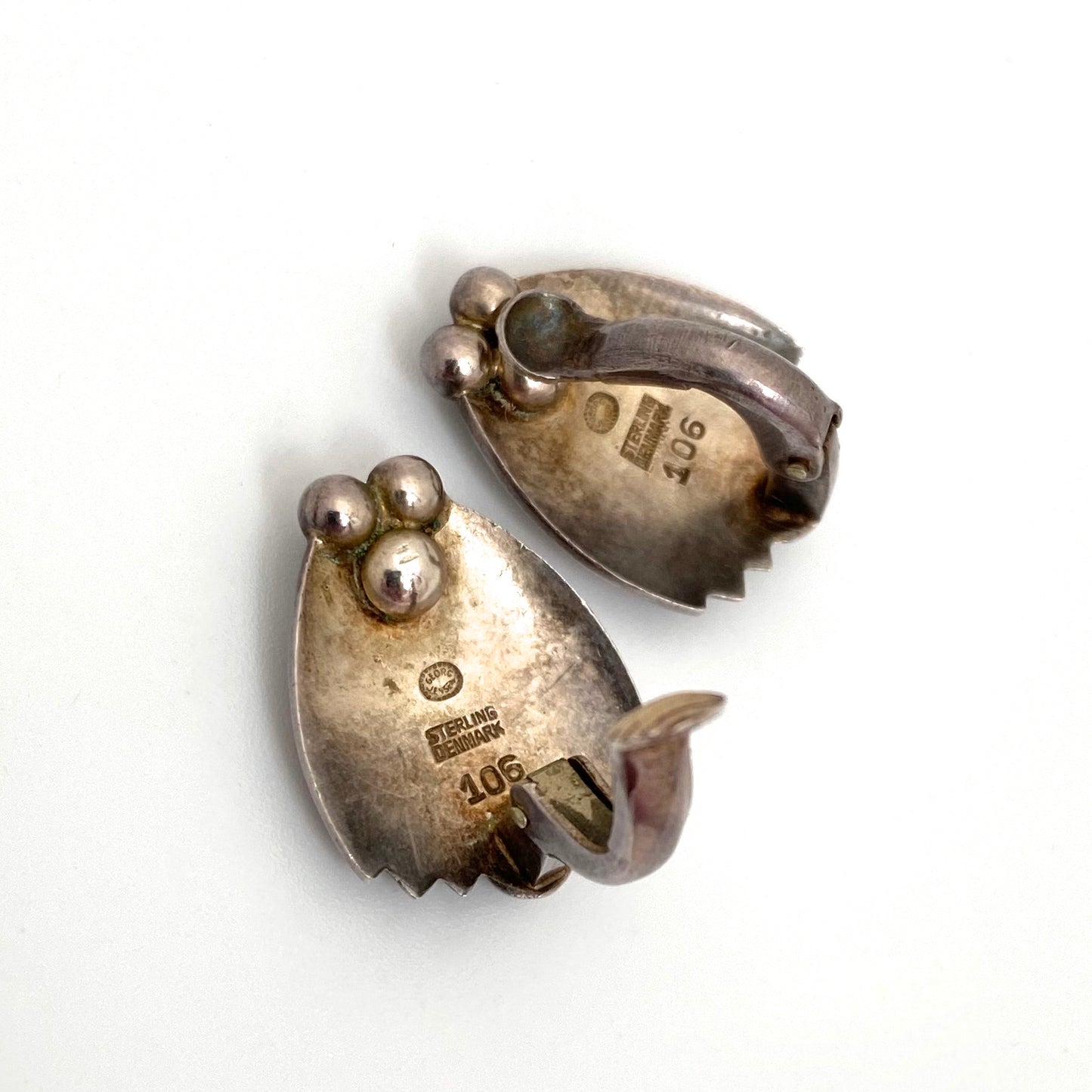 Georg Jensen clip earrings #106 ~ Harald Nielsen