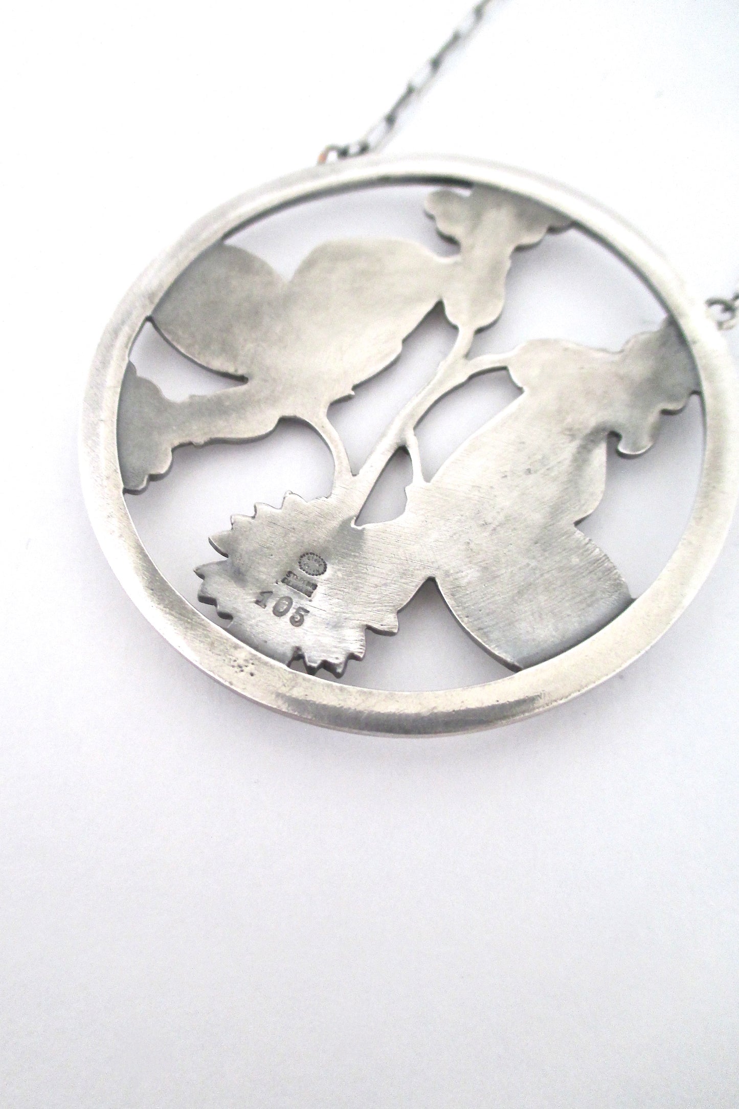 Georg Jensen 'butterflies' large pendant necklace #105