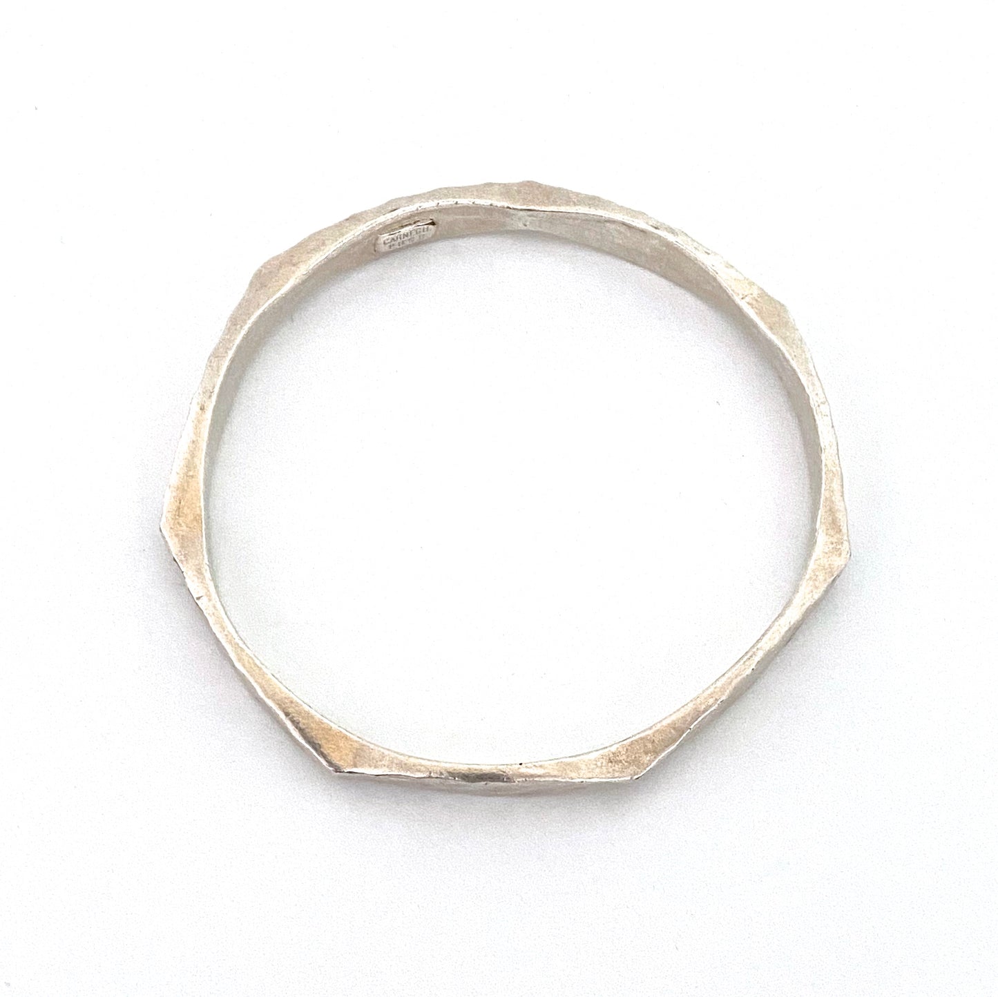 Hattie Carnegie hammered silver bangle bracelet