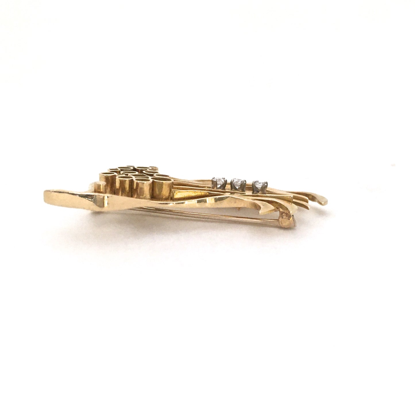 Walter Schluep 18k & diamond bird brooch