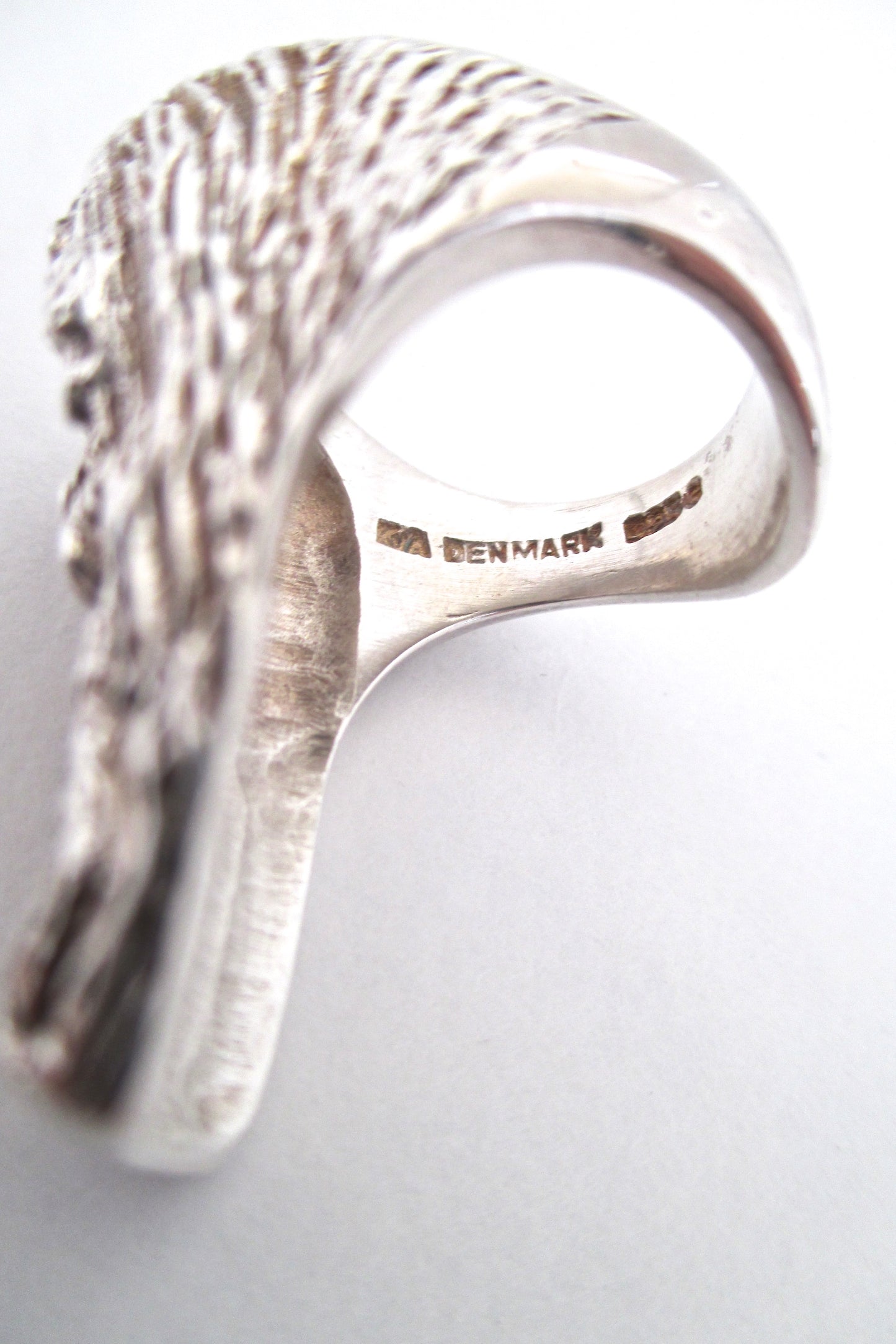 Knud V Andersen textured silver 'bark' ring