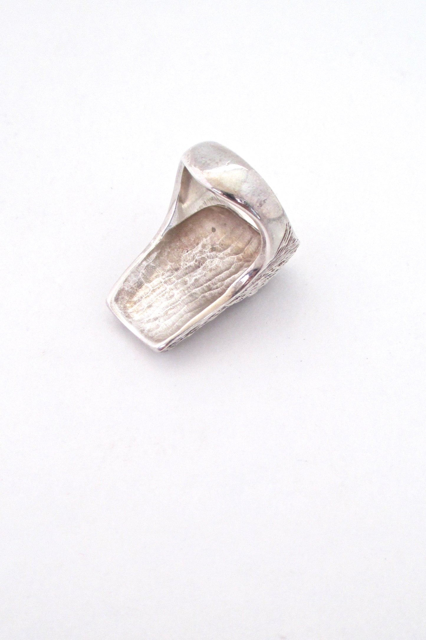 Knud V Andersen textured silver 'bark' ring