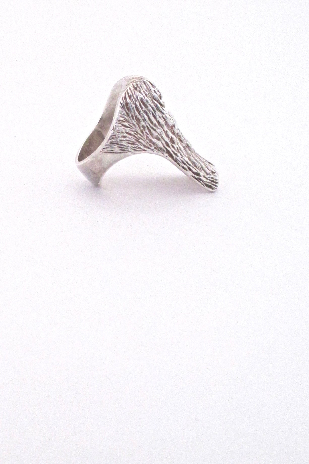 profile Knud V Andersen Denmark vintage silver Bark ring Scandinavian Modern design