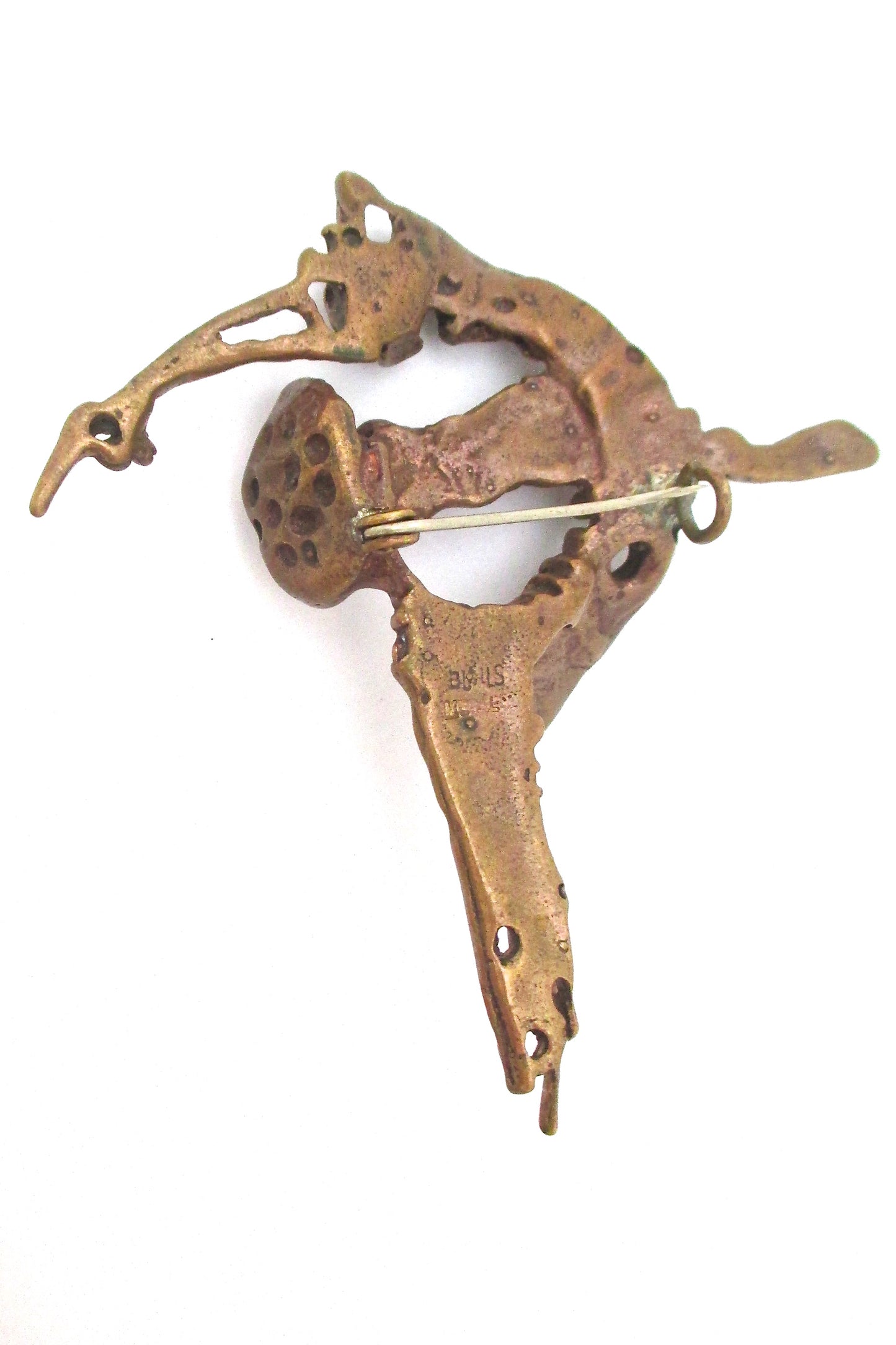 Juhls Norway large sculptural 'Tundra' bronze brooch - rare