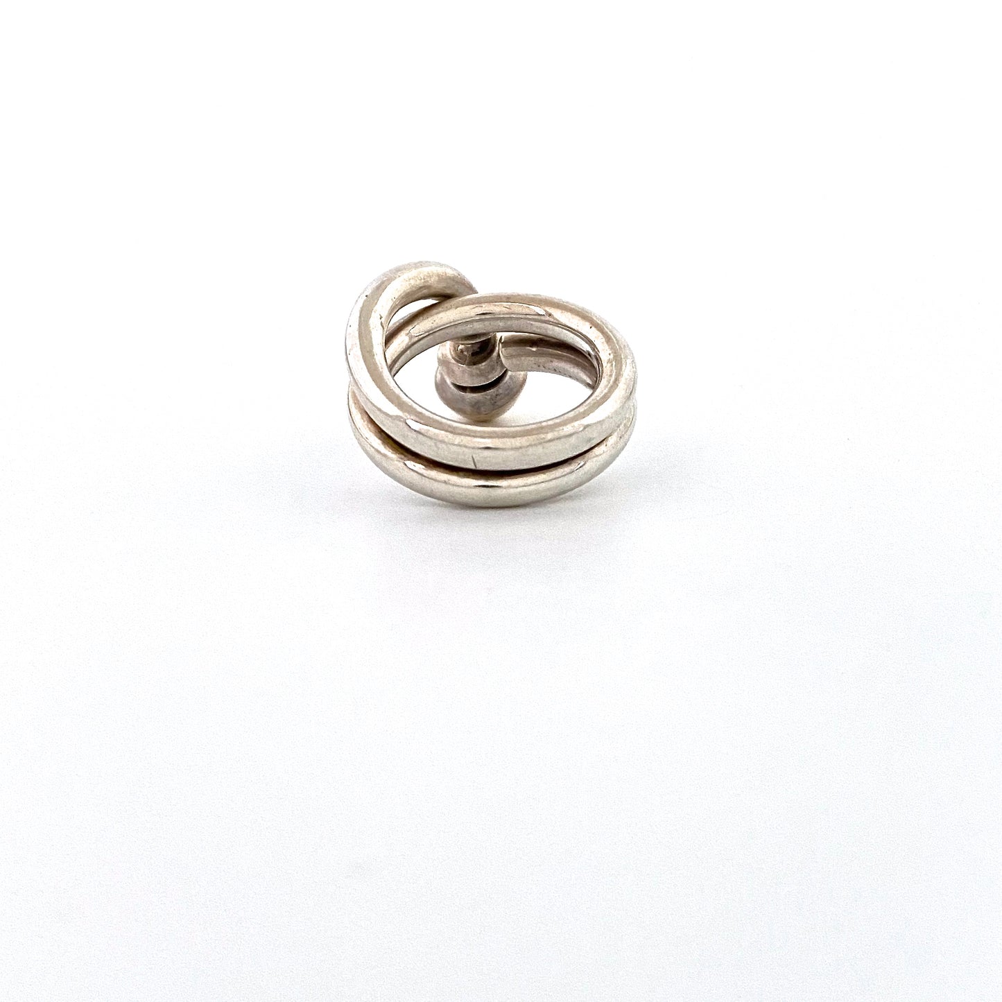 vintage silver & 14k gold ring ~ postmodern design