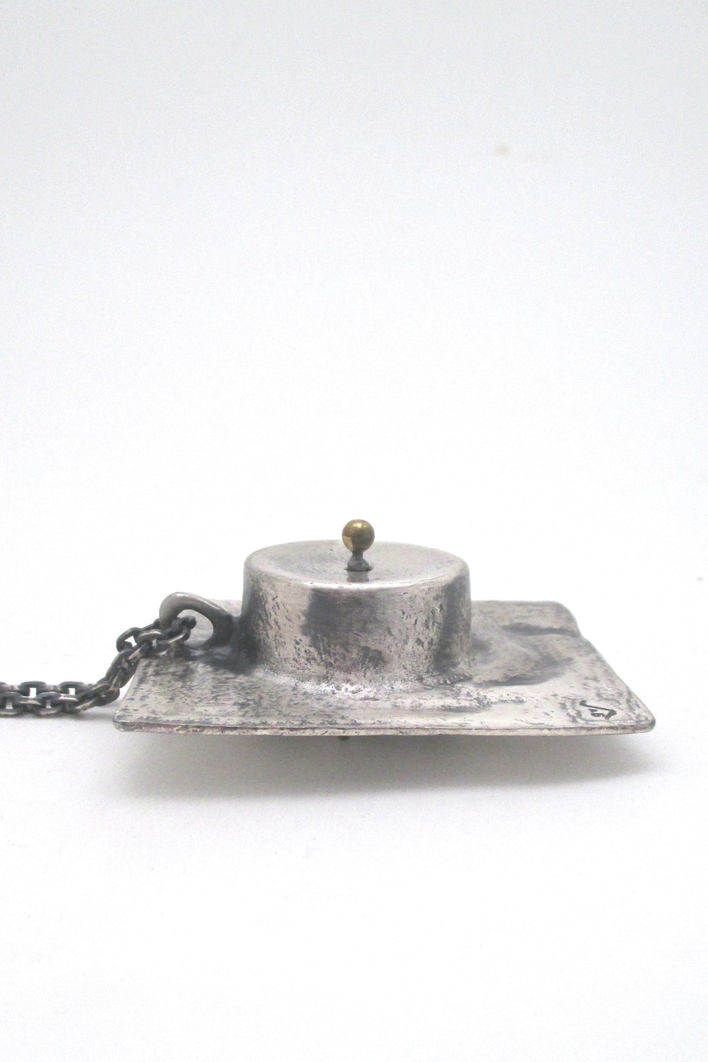 Guy Vidal rare kinetic shadowbox pendant necklace