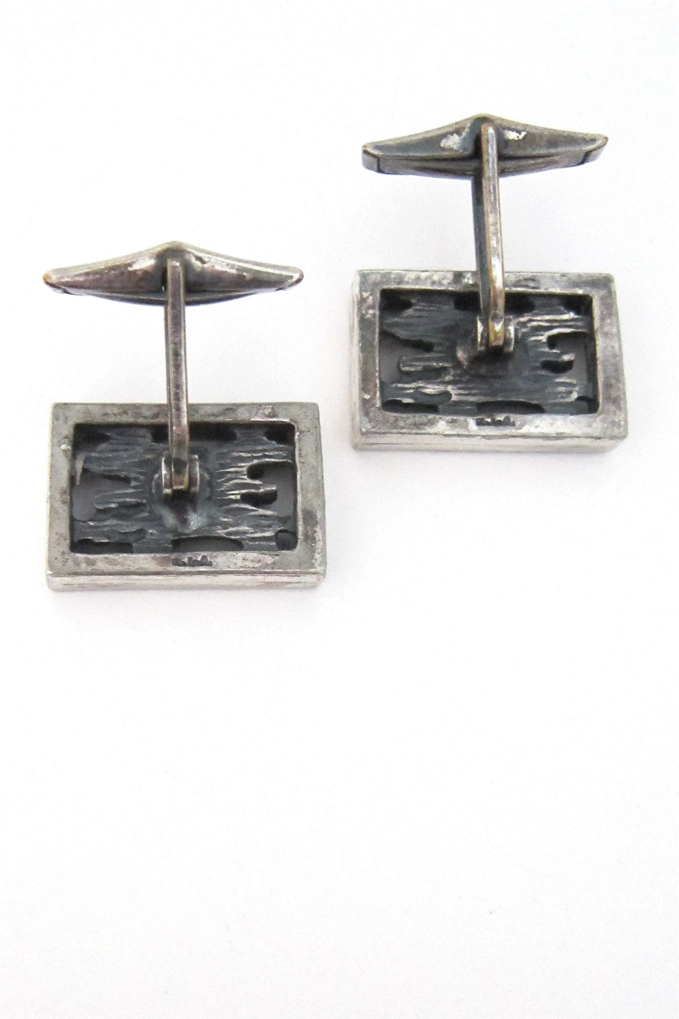 Robert Larin framed bark cuff links