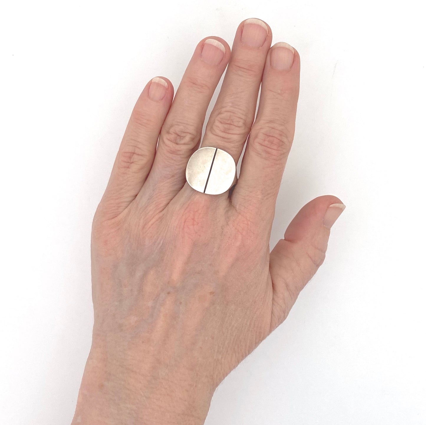 scale Georg Jensen Denmark vintage silver large ring 101 Scandinavian Modernist jewelry design