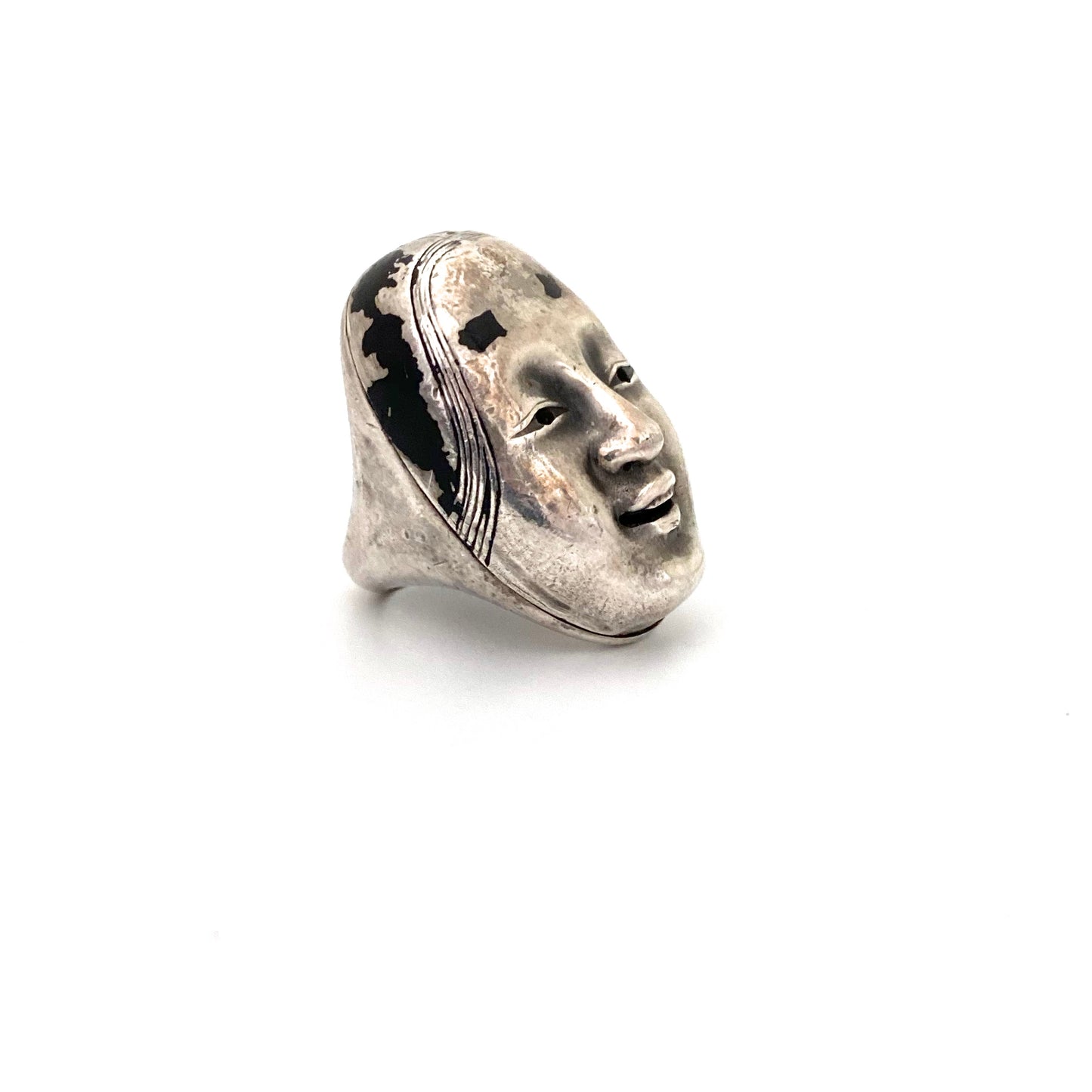 Trifari 'Japanese Mask' ring by Diane Love ~ scarce