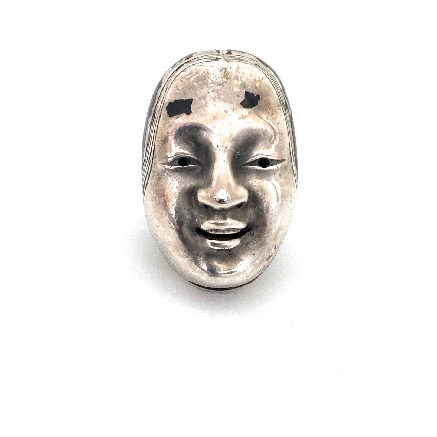 detail Trifari Diane Love Japanese Mask ring 1970 rare