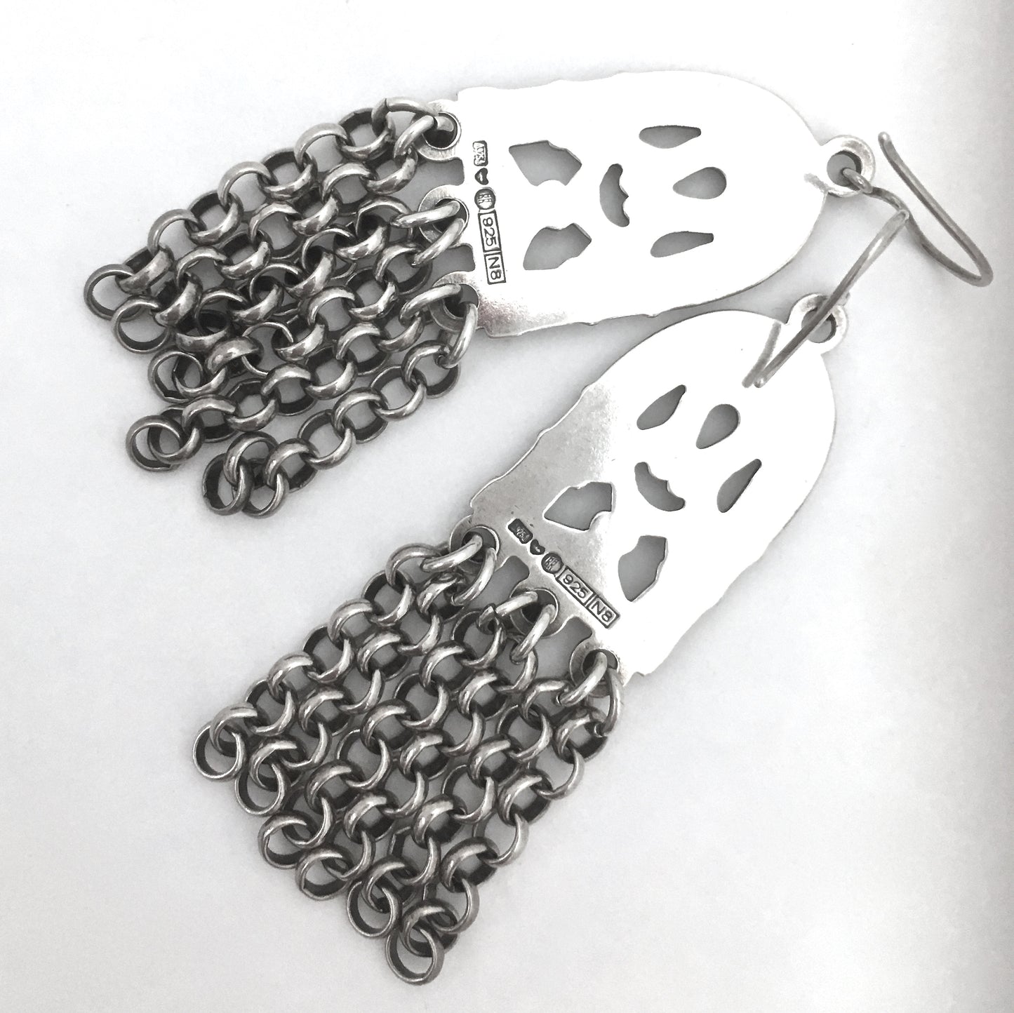 Kalevala Koru vintage silver 'Paradise' drop earrings