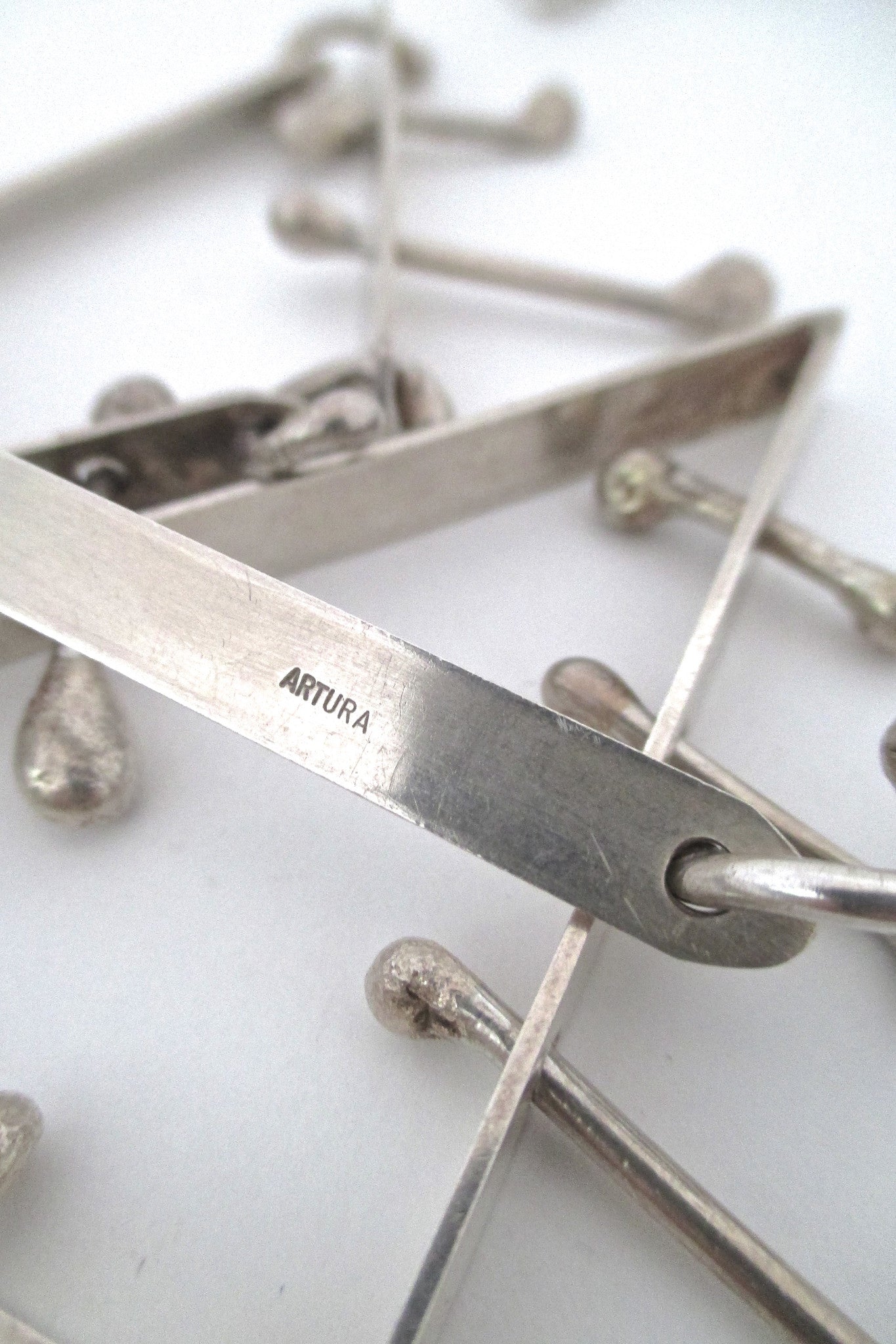 studio made large sterling silver kinetic necklace