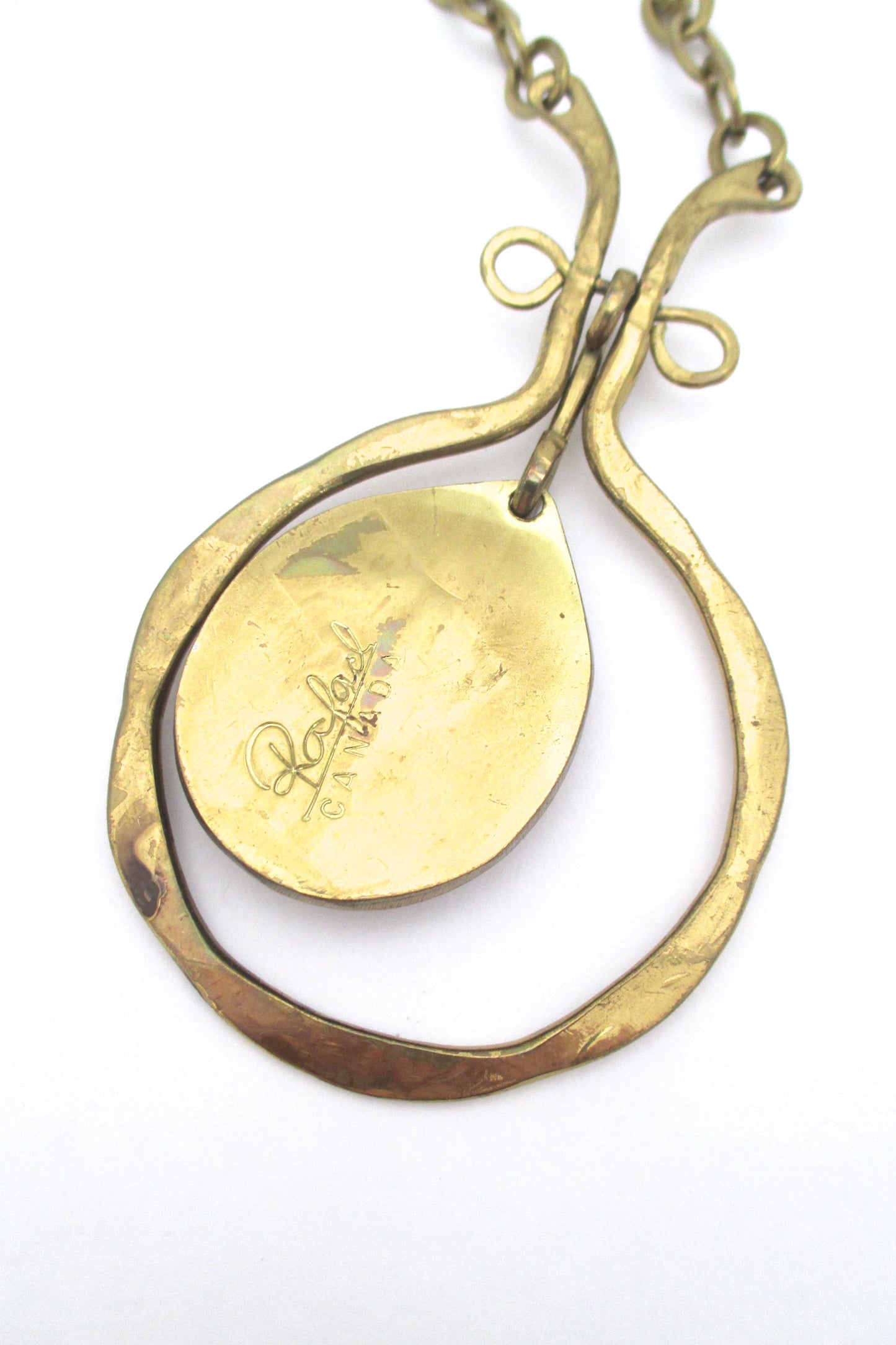 Rafael Canada brass & amber classic kinetic necklace