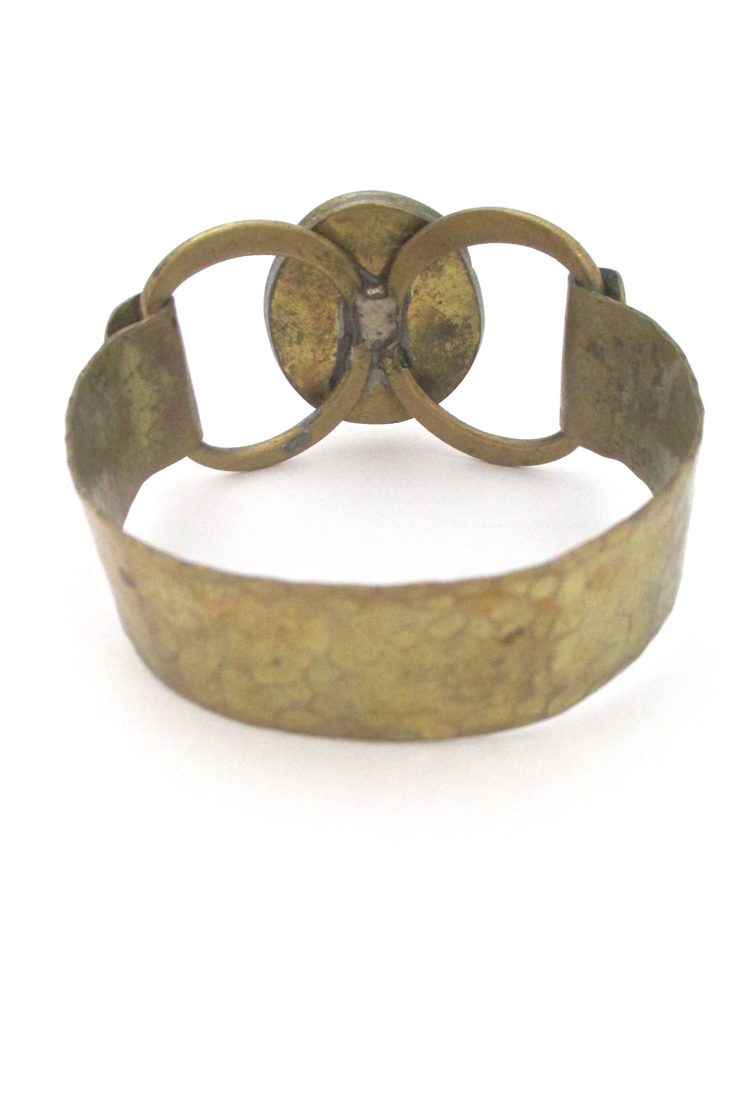 Rafael Canada brass & transparent red hinged bracelet