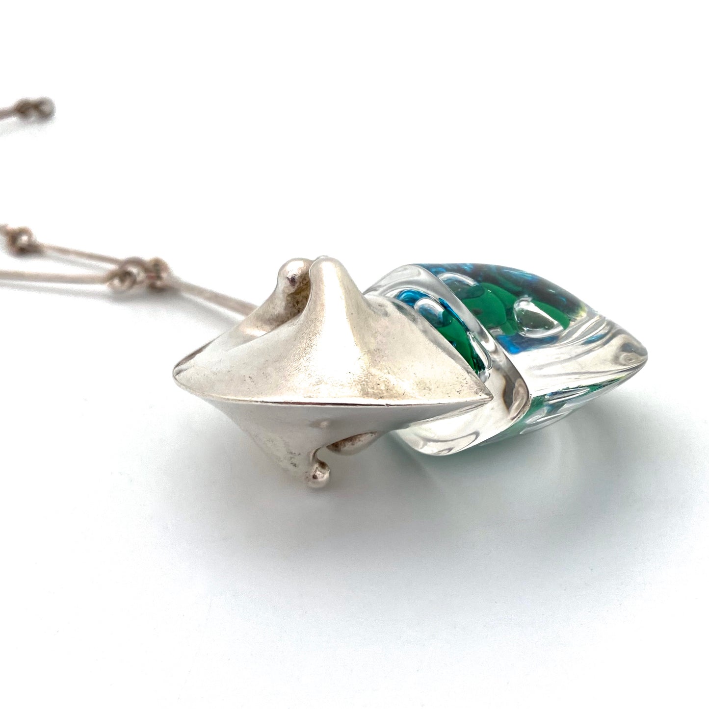 Lapponia 'Kilimanjaro' extra large silver & acrylic necklace ~ Bjorn Weckstrom 1974