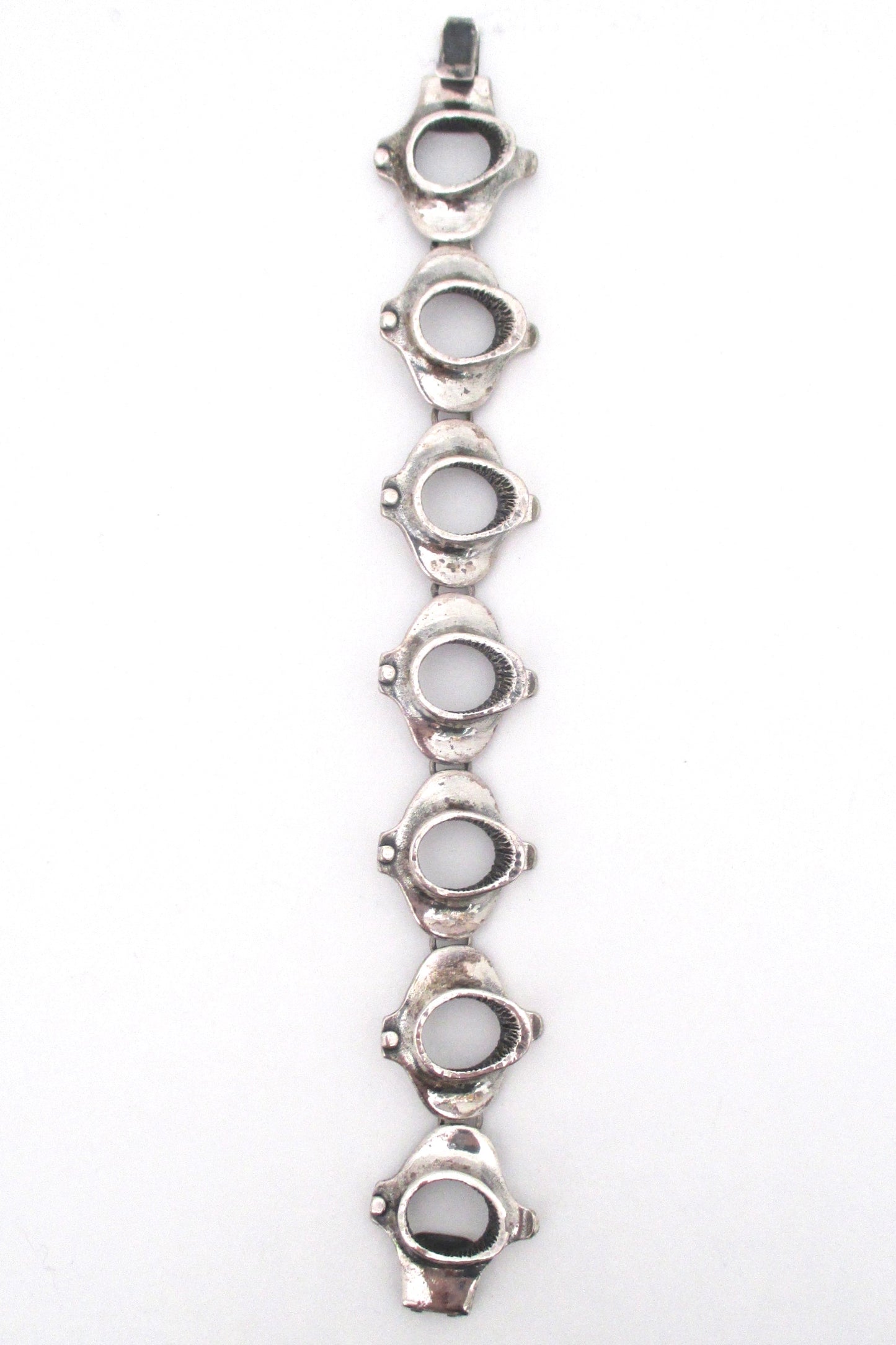 Guy Vidal brutalist pewter 'vertebrae' link bracelet