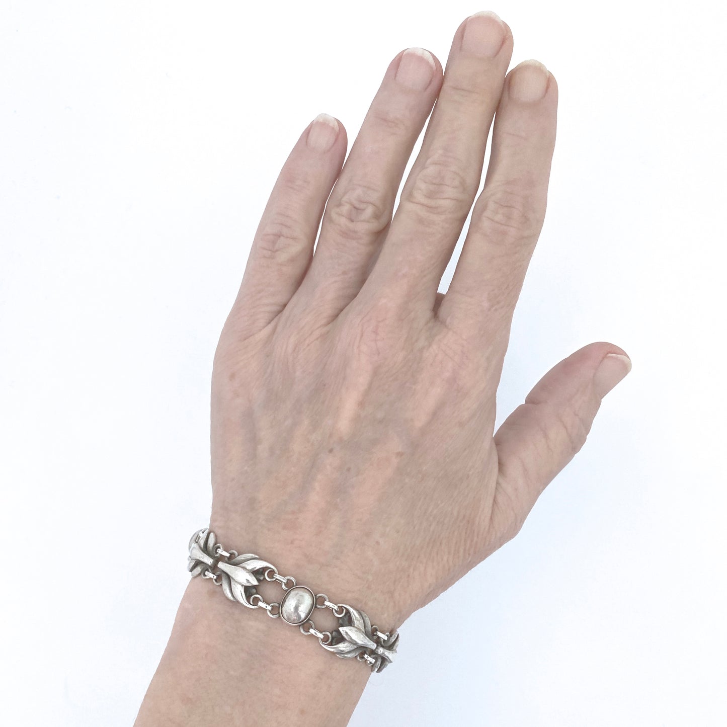 scale Georg Jensen Denmark vintage silver link bracelet 53 Georg Jensen design 1950 Scandinavian Modern jewelry design