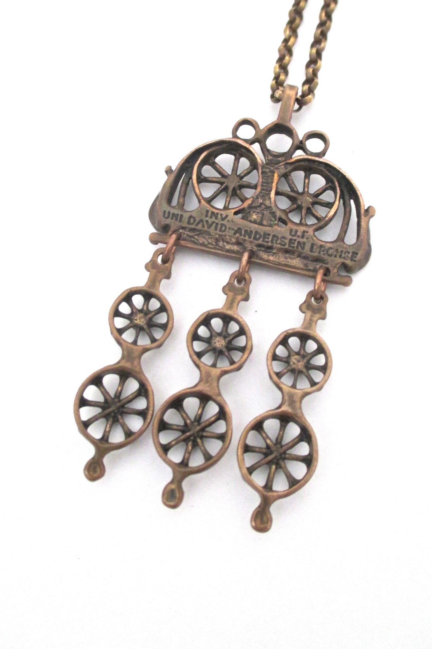 Uni David-Andersen large kinetic bronze necklace ~ Unn Tangerud