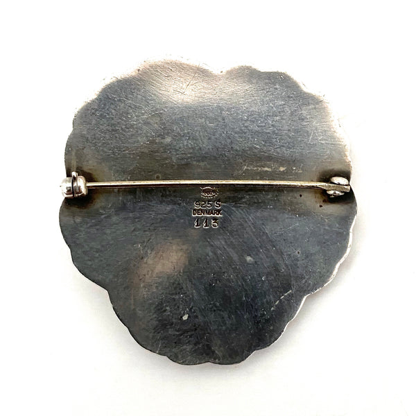 Georg Jensen pansy brooch #113 ~ moonstone