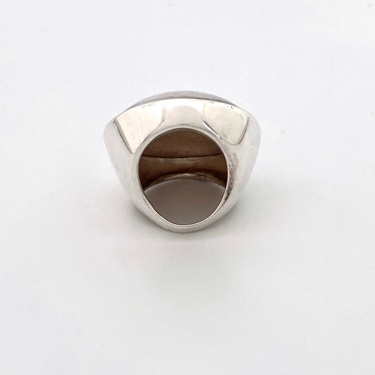 vintage silver extra large dome ring