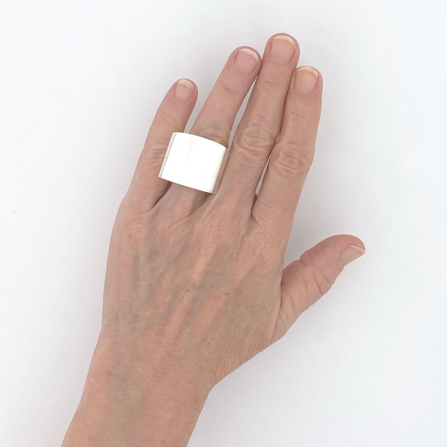 scale Pekka Piekainen Finland vintage silver extra large sleek ring Scandinavian Modernist jewelry design