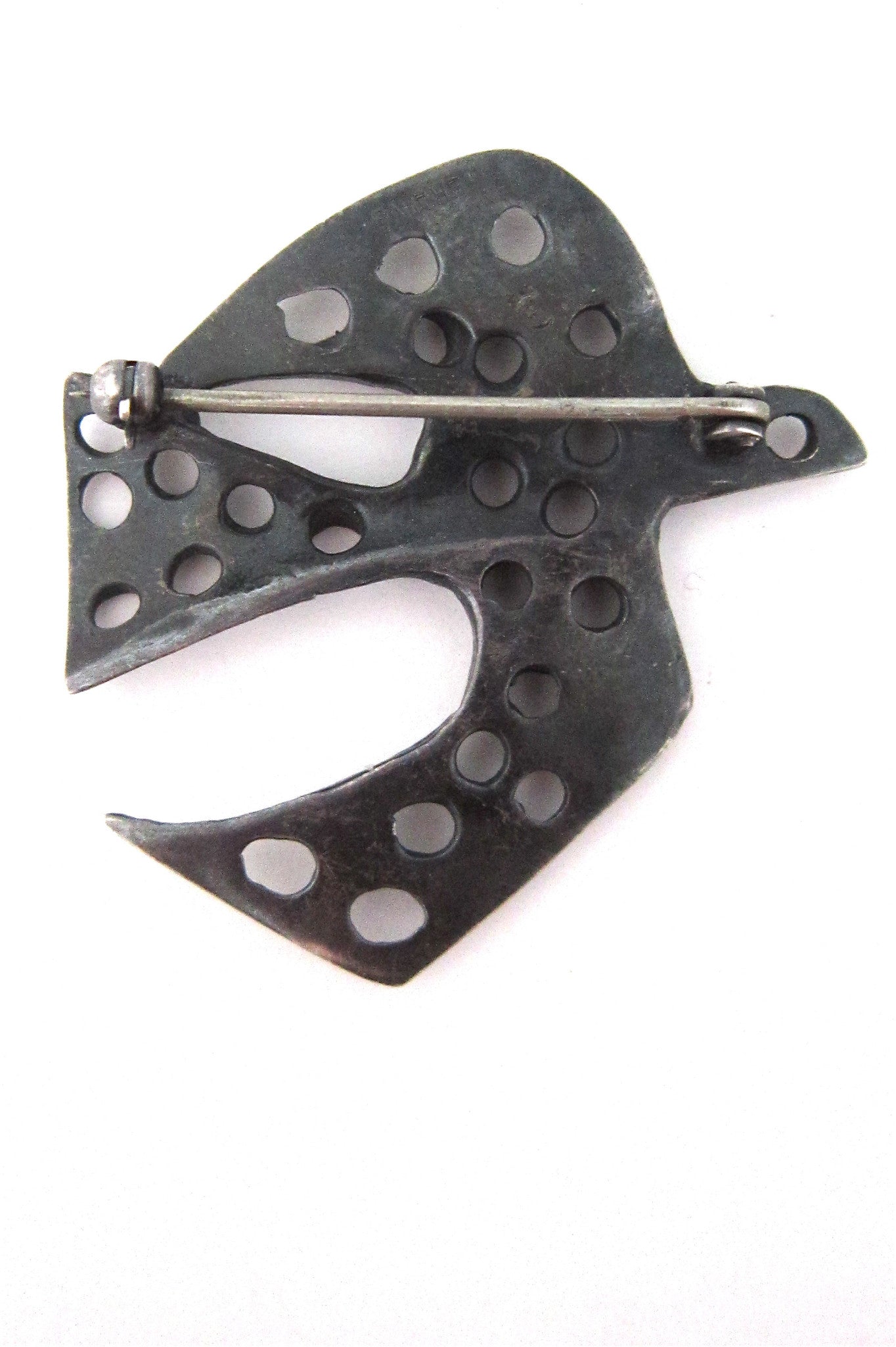 Bernard Chaudron modernist sterling bird brooch