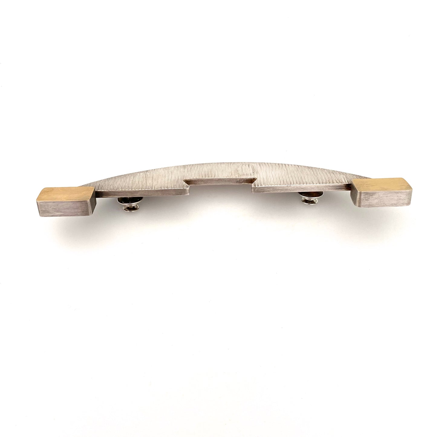 profile Mary Hughes USA vintage silver 22k gold large Bridge Pin brooch Postmodern jewelry design 1980s