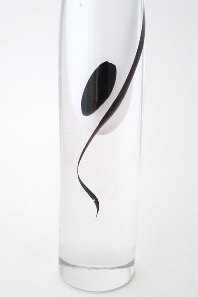 detail Klas Goran Tinback Kosta Boda vintage blown glass paperweight vase